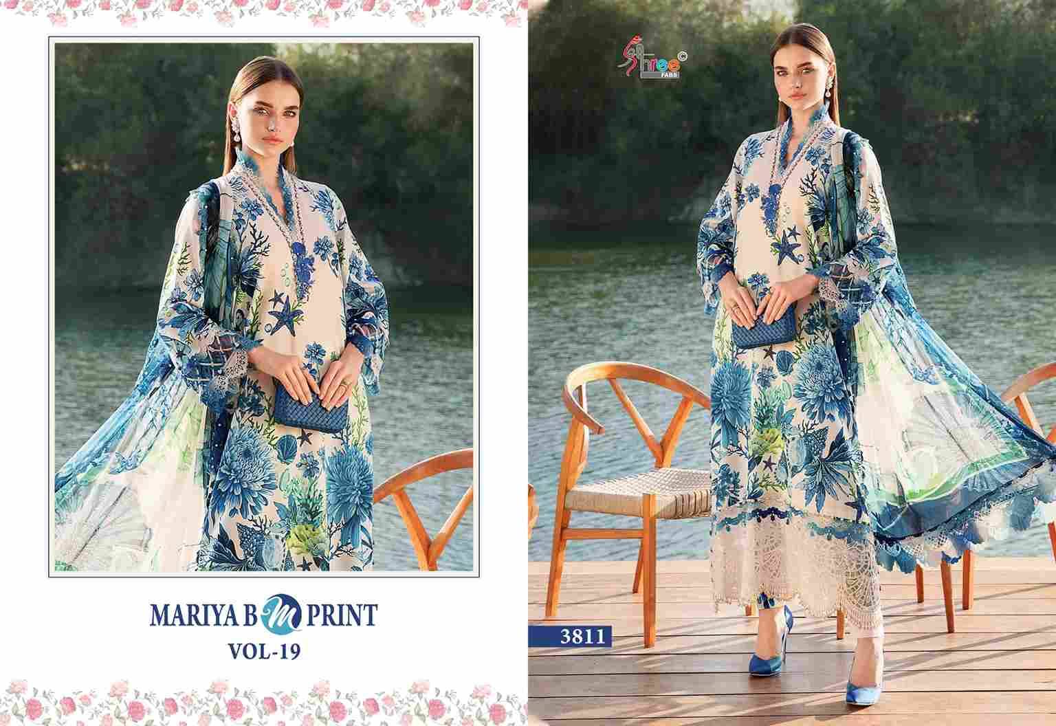 Mariya B Mprint Vol-19 By Shree Fabs 3808 To 3813 Series Beautiful Pakistani Suits Colorful Stylish Fancy Casual Wear & Ethnic Wear Pure Cotton Embroidered Dresses At Wholesale Price