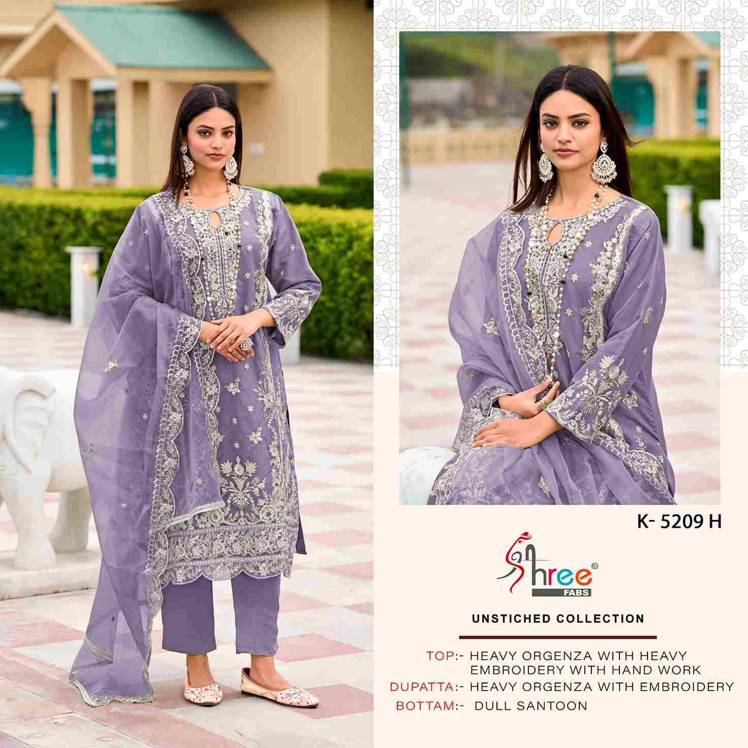 Shree Fabs Hit Design K-5209 Colours By Shree Fabs K-5209-E To K-5202-H Series Designer Pakistani Suits Collection Beautiful Stylish Fancy Colorful Party Wear & Occasional Wear Heavy Organza Dresses At Wholesale Price