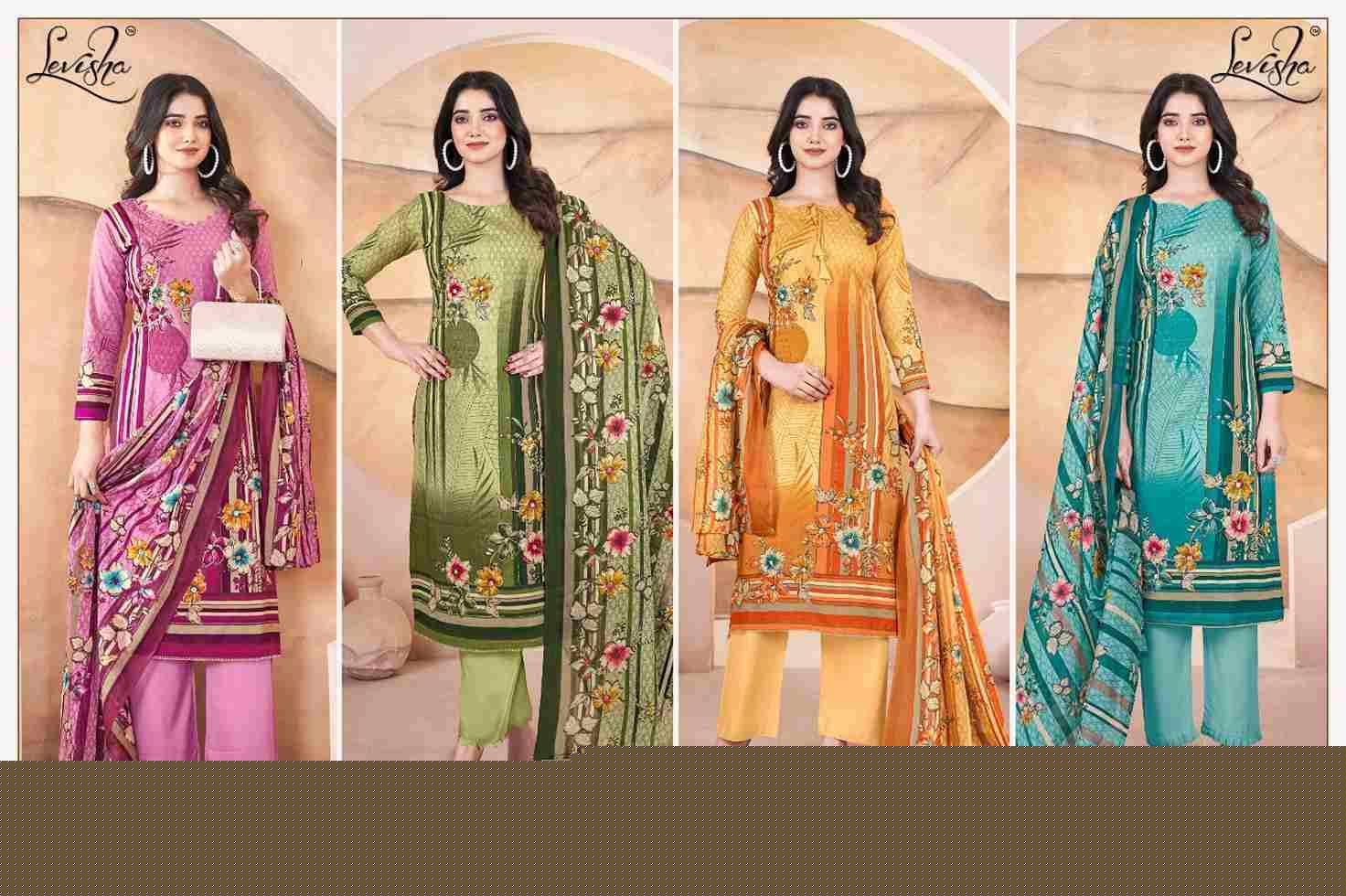 Mannat By Levisha 1001 To 1004 Series Festive Suits Beautiful Fancy Colorful Stylish Party Wear & Occasional Wear Cambric Cotton Dresses At Wholesale Price