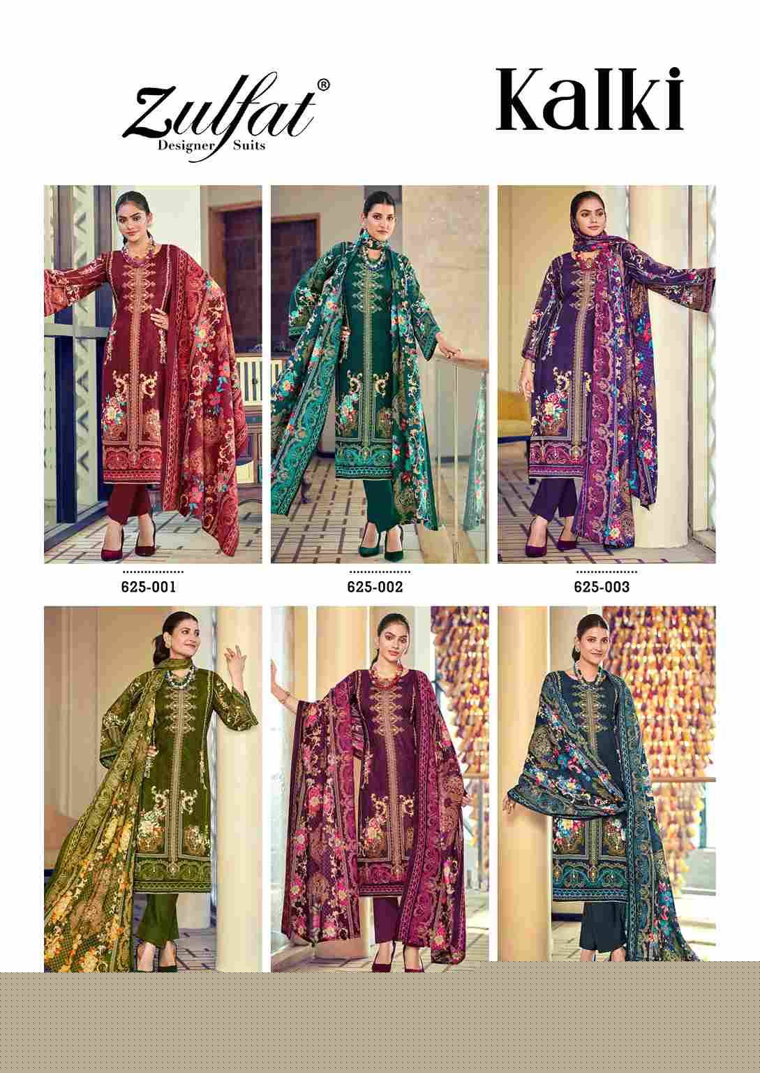 Kalki By Zulfat 625-101 To 625-106 Series Beautiful Festive Suits Stylish Fancy Colorful Casual Wear & Ethnic Wear Pure Heavy Viscose Rayon Print Dresses At Wholesale Price