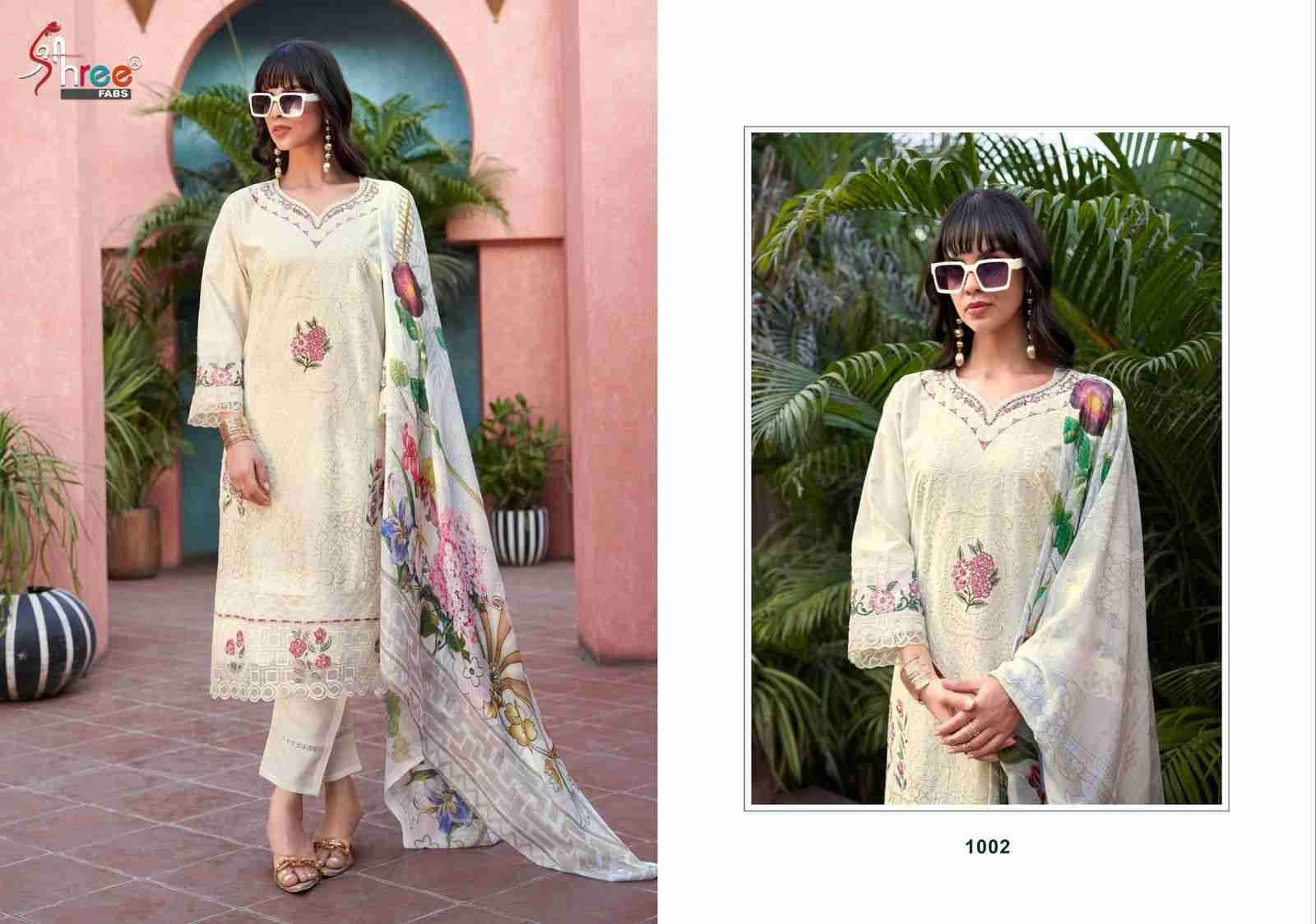 Tasrif Luxe By Shree Fabs 1001 To 1002 Series Designer Pakistani Suits Collection Beautiful Stylish Fancy Colorful Party Wear & Occasional Wear Pure Cotton Heavy Embroidered Dresses At Wholesale Price