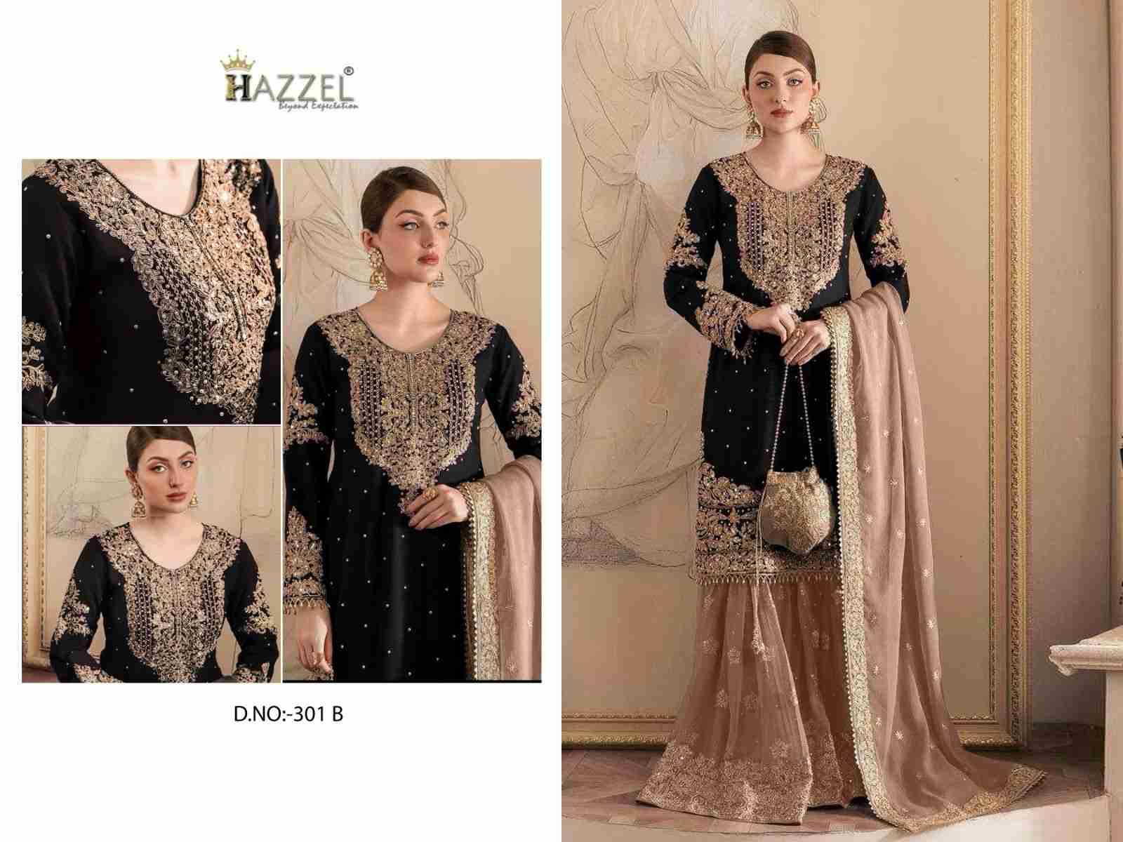 Hazzel 301 Colours By Hazzel 301-A To 301-C Series Pakistani Suits Collection Beautiful Stylish Fancy Colorful Party Wear & Occasional Wear Georgette Dresses At Wholesale Price