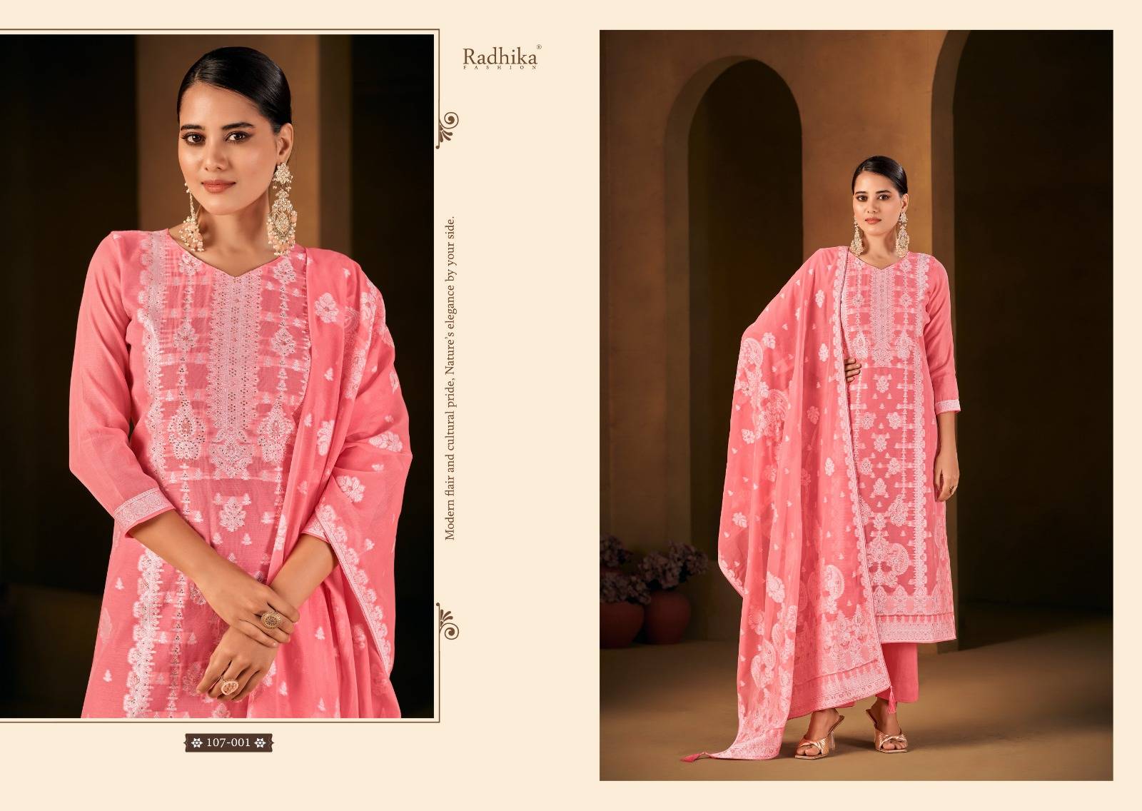 Banarashi Adah Vol-3 By Azara 107-001 To 107-006 Series Beautiful Stylish Festive Suits Fancy Colorful Casual Wear & Ethnic Wear & Ready To Wear Jacquard Cotton Print Dresses At Wholesale Price