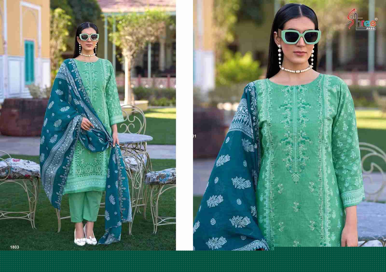 Bin Saeed Lawn Collection Vol-18 By Shree Fabs 1801 To 1806 Series Beautiful Pakistani Suits Colorful Stylish Fancy Casual Wear & Ethnic Wear Pure Cotton With Embroidered Dresses At Wholesale Price