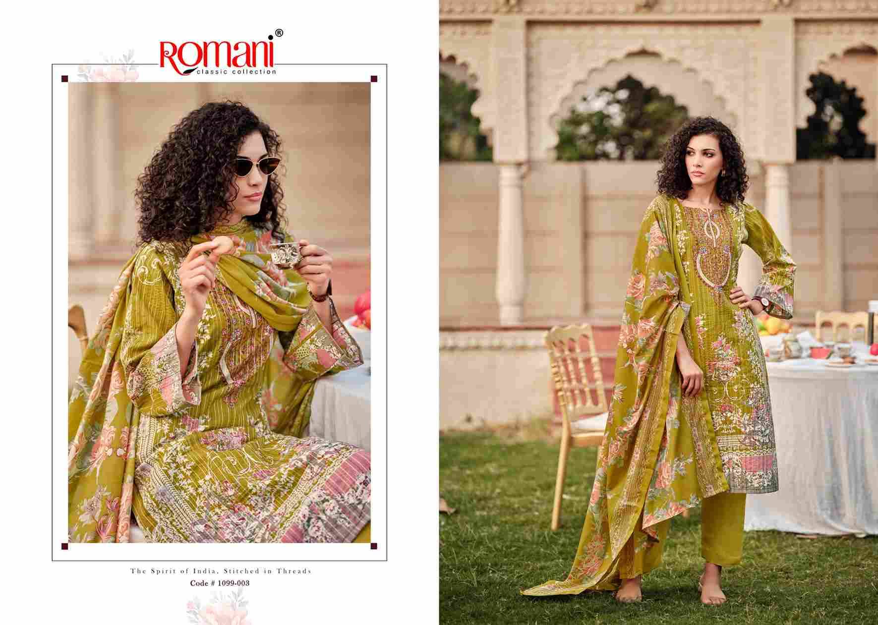 Saniya By Romani 1099-001 To 1099-008 Series Beautiful Festive Suits Stylish Fancy Colorful Casual Wear & Ethnic Wear Soft Cotton Print Dresses At Wholesale Price