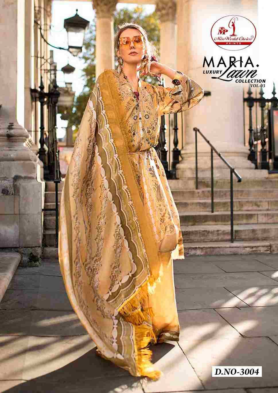 Maria.B. Luxury Lawn Collection Vol-3 By Miss World Choice 3001 To 3006 Series Beautiful Festive Suits Stylish Fancy Colorful Casual Wear & Ethnic Wear Lawn Cotton Print Dresses At Wholesale Price