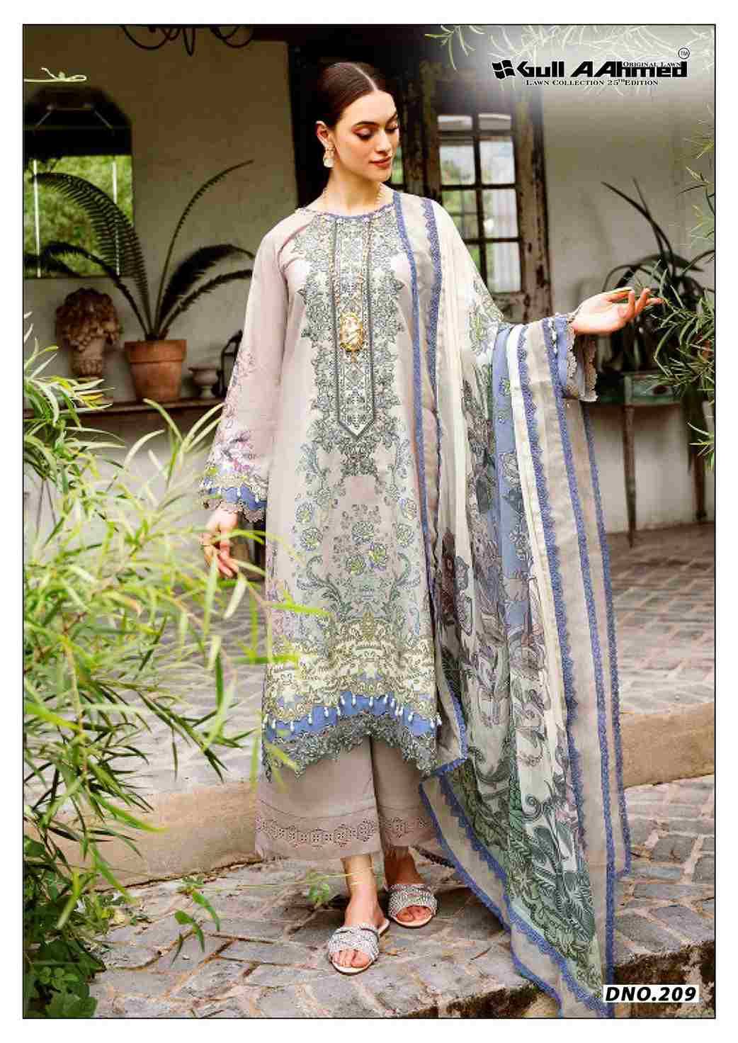 Gull Aahmed Lawn Collection Vol-25 By Gull Aahmed 209 To 214 Series Beautiful Festive Suits Stylish Fancy Colorful Casual Wear & Ethnic Wear Pure Lawn Dresses At Wholesale Price