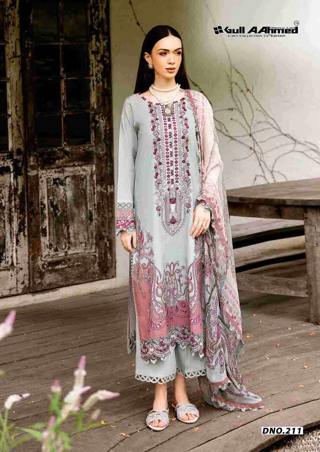 Gull Aahmed Lawn Collection Vol-25 By Gull Aahmed 209 To 214 Series Beautiful Festive Suits Stylish Fancy Colorful Casual Wear & Ethnic Wear Pure Lawn Dresses At Wholesale Price