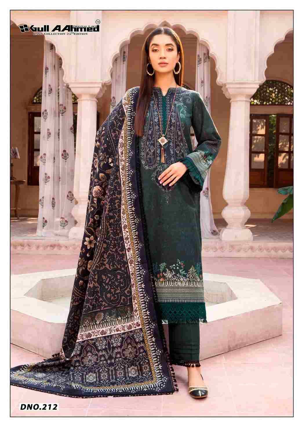 Gull Aahmed Lawn Collection Vol-25 By Gull Aahmed 209 To 214 Series Beautiful Festive Suits Stylish Fancy Colorful Casual Wear & Ethnic Wear Pure Lawn Dresses At Wholesale Price