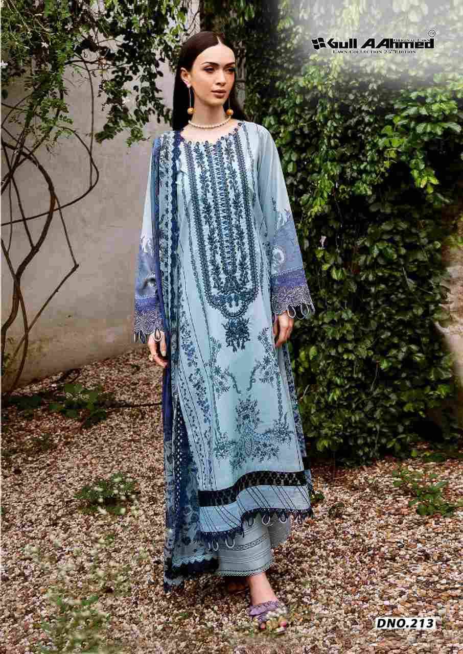 Gull Aahmed Lawn Collection Vol-25 By Gull Aahmed 209 To 214 Series Beautiful Festive Suits Stylish Fancy Colorful Casual Wear & Ethnic Wear Pure Lawn Dresses At Wholesale Price