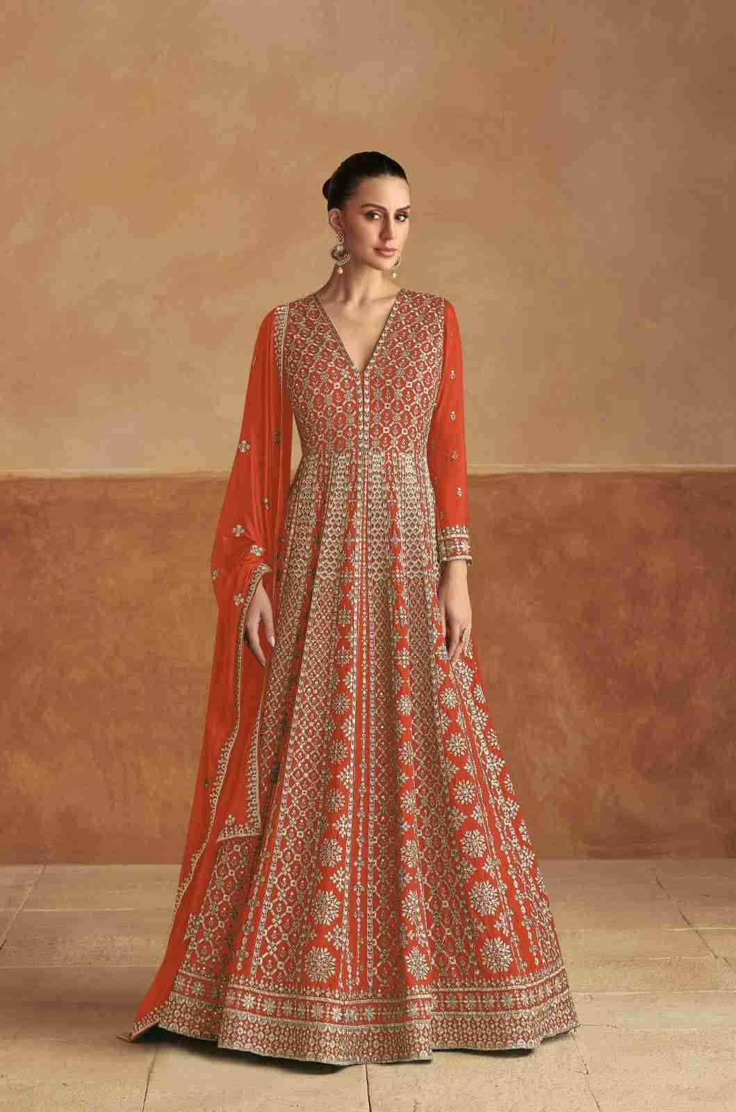 Nagma Colours 7510 By Gulkayra Designer 7510-E To 7510-H Series Designer Stylish Fancy Colorful Beautiful Party Wear & Ethnic Wear Collection Chinnon Gown With Bottom At Wholesale Price