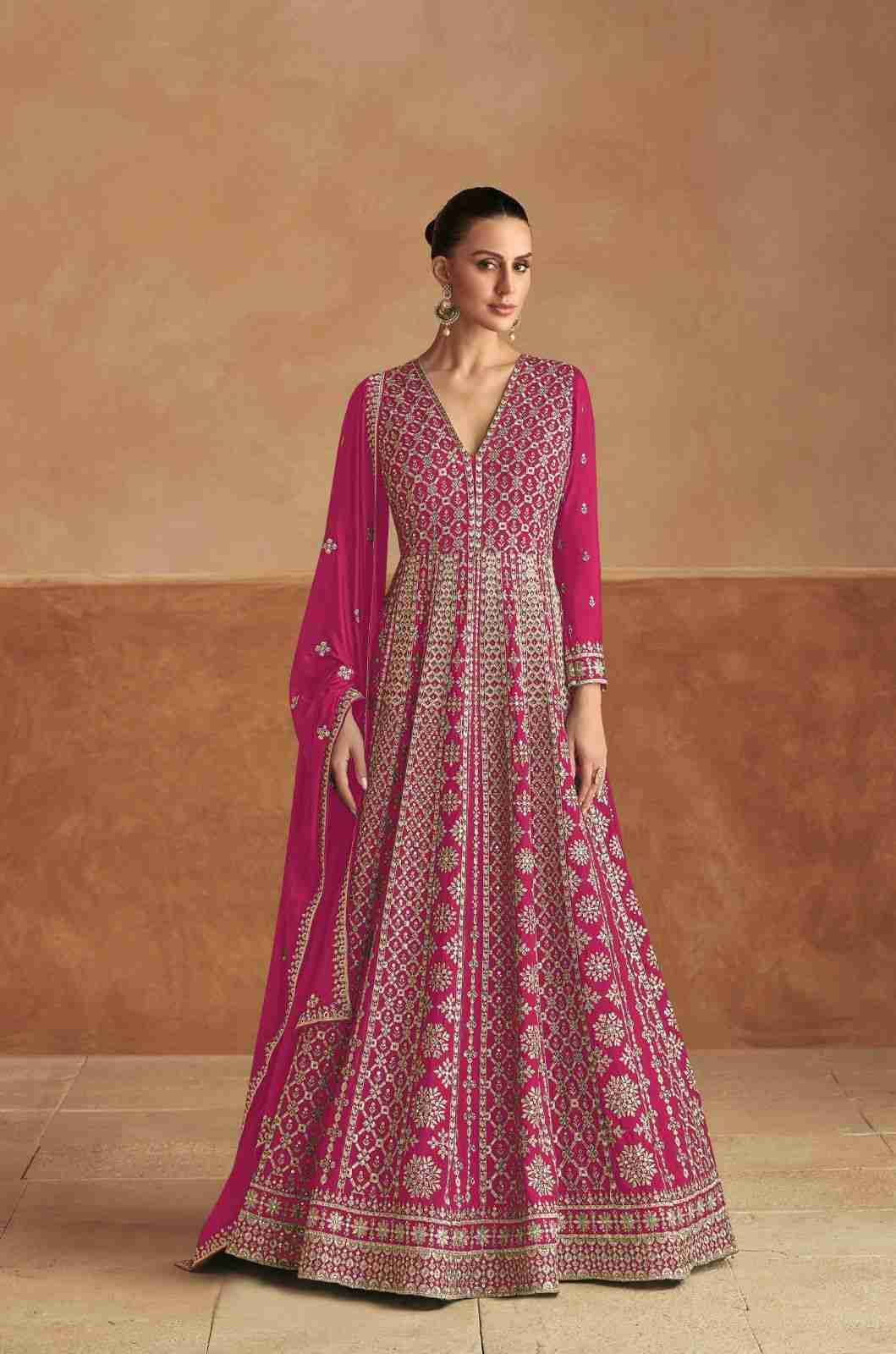 Nagma Colours 7510 By Gulkayra Designer 7510-E To 7510-H Series Designer Stylish Fancy Colorful Beautiful Party Wear & Ethnic Wear Collection Chinnon Gown With Bottom At Wholesale Price