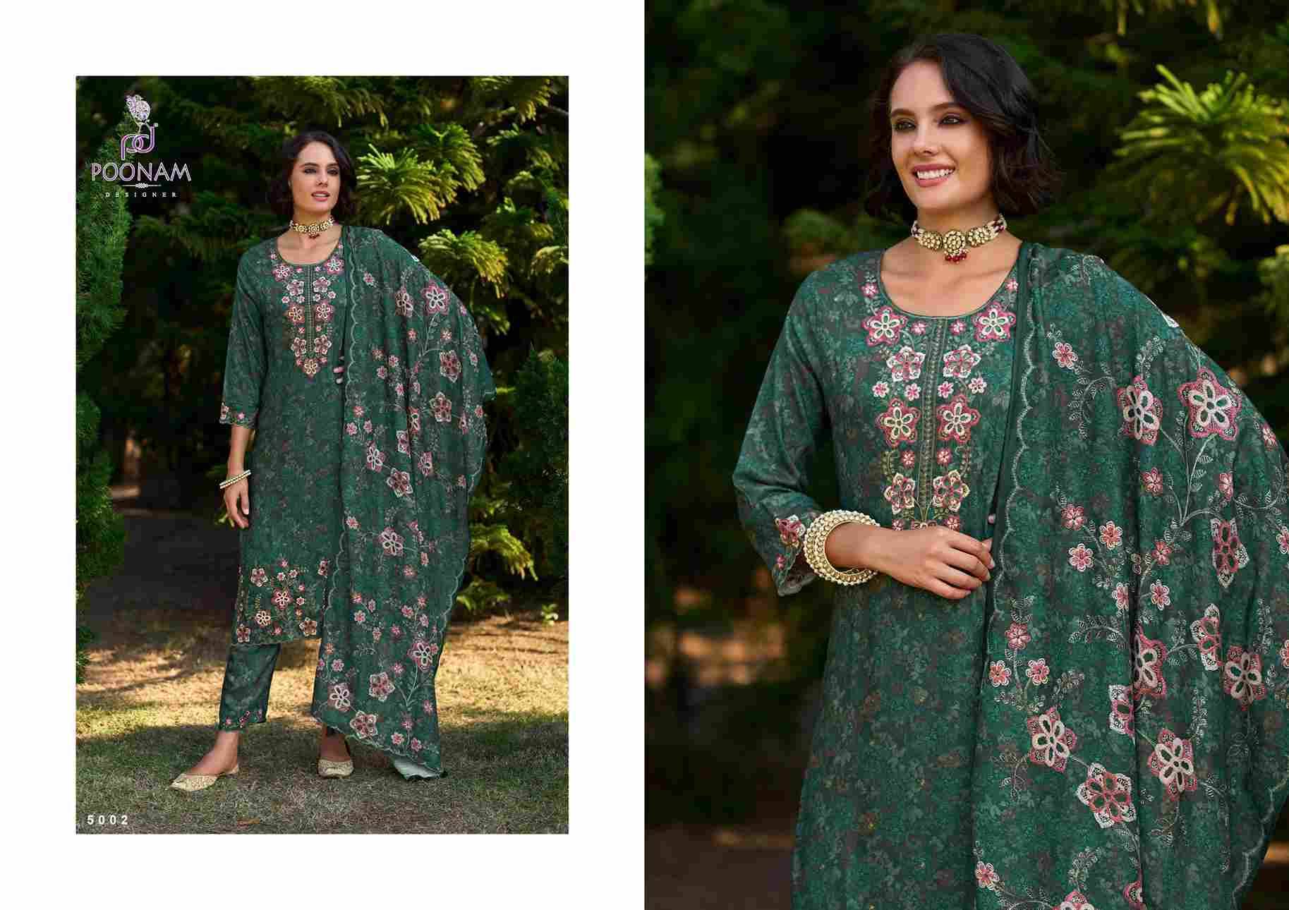 Glam By Poonam Designer 5001 To 5004 Series Suits Beautiful Fancy Colorful Stylish Party Wear & Occasional Wear Muslin Digital Print Dresses At Wholesale Price