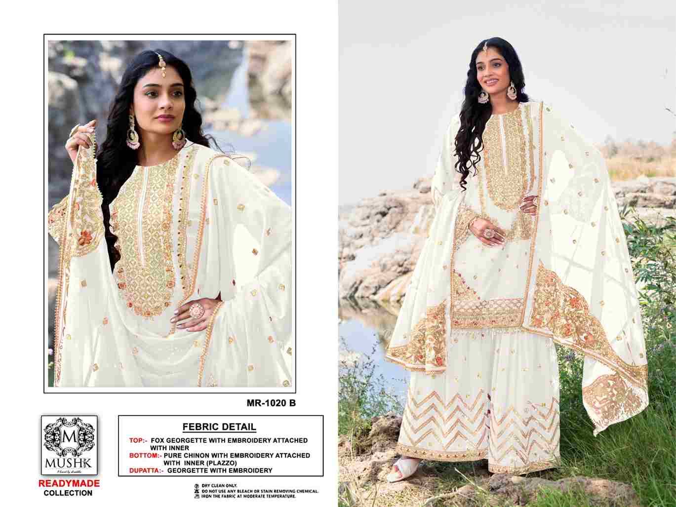 Mushk Hit Design R-1020 Colours By Mushk R-1020-A To R-1020-D Series Beautiful Winter Collection Pakistani Suits Stylish Fancy Colorful Casual Wear & Ethnic Wear Heavy Georgette Embroidery Dresses At Wholesale Price