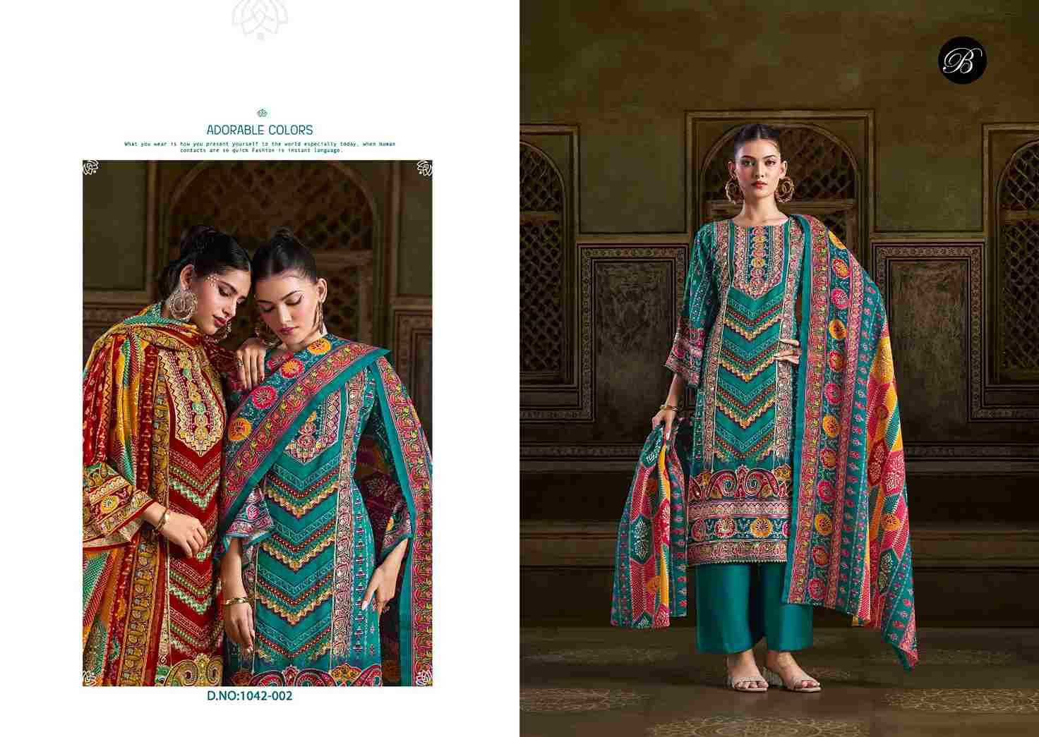 Musafir By Belliza 1042-001 To 1042-006 Series Beautiful Festive Suits Colorful Stylish Fancy Casual Wear & Ethnic Wear Pure Viscose Rayon Print Dresses At Wholesale Price