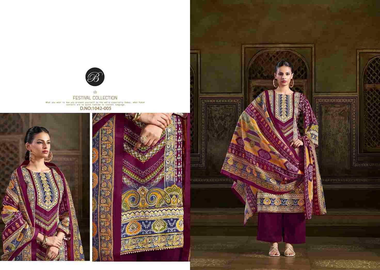Musafir By Belliza 1042-001 To 1042-006 Series Beautiful Festive Suits Colorful Stylish Fancy Casual Wear & Ethnic Wear Pure Viscose Rayon Print Dresses At Wholesale Price