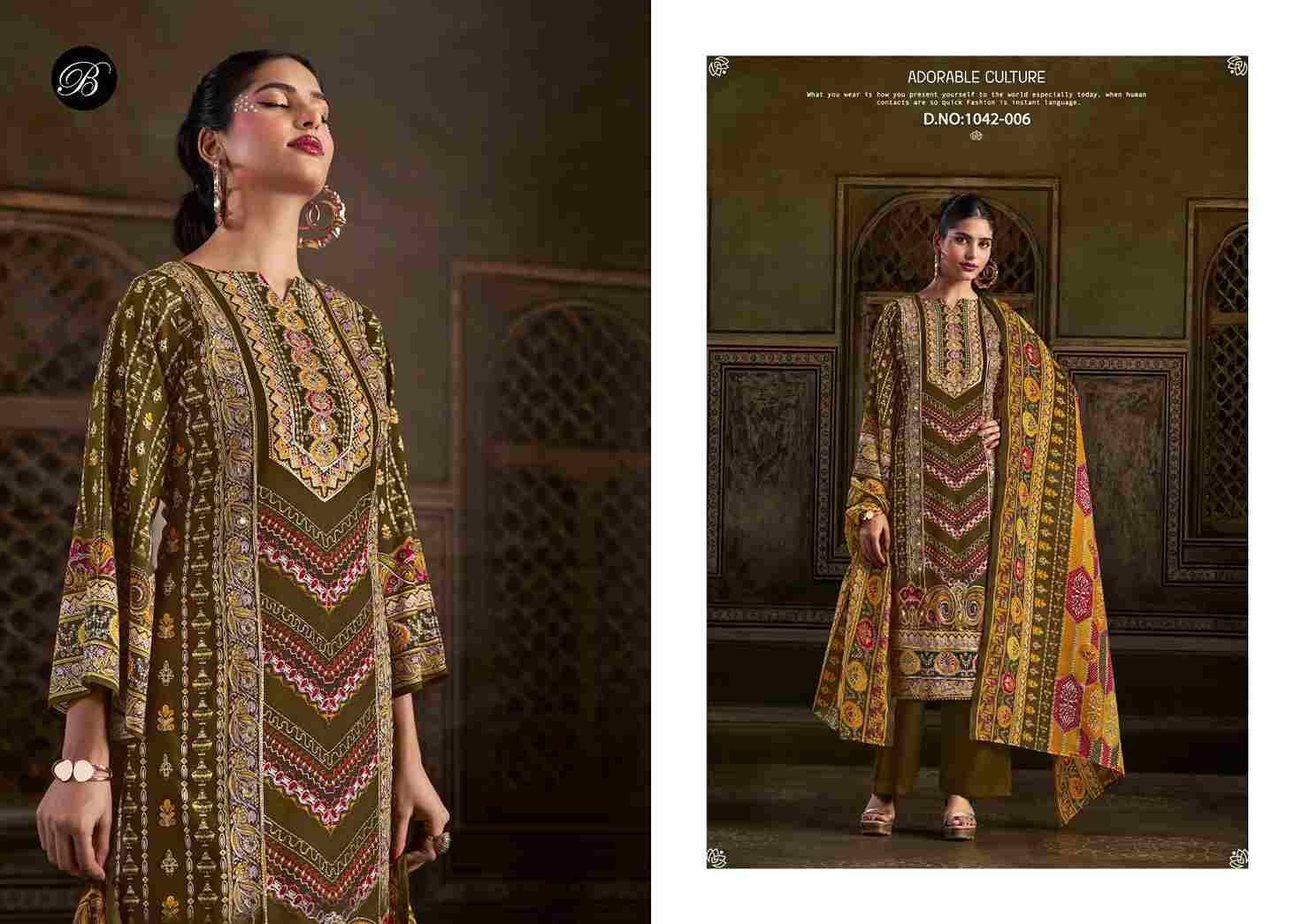 Musafir By Belliza 1042-001 To 1042-006 Series Beautiful Festive Suits Colorful Stylish Fancy Casual Wear & Ethnic Wear Pure Viscose Rayon Print Dresses At Wholesale Price