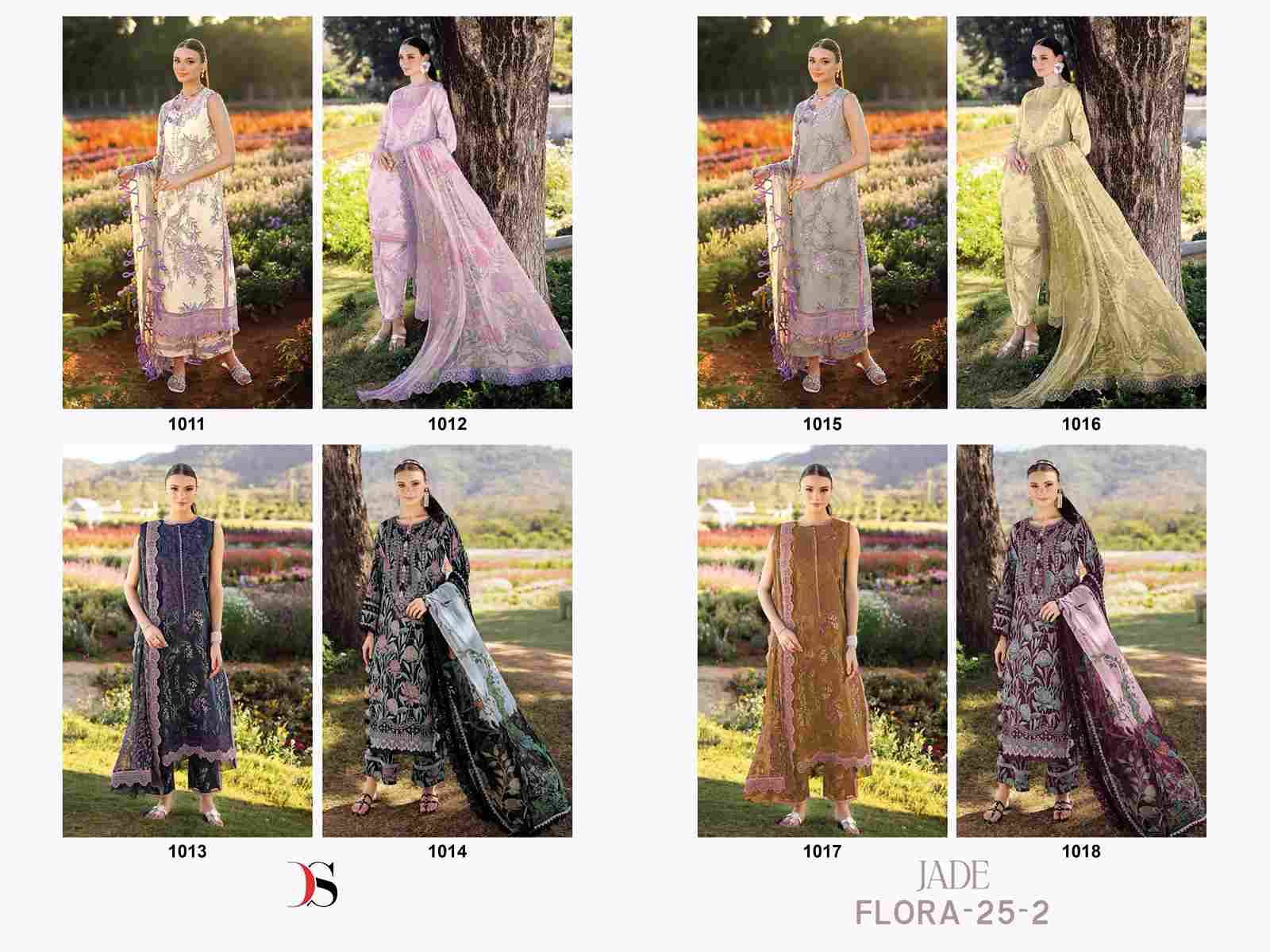 Jade Flora-25 Vol-2 By Deepsy Suits 1011 To 1018 Series Designer Pakistani Suits Beautiful Stylish Fancy Colorful Party Wear & Occasional Wear Pure Cotton Embroidered Dresses At Wholesale Price