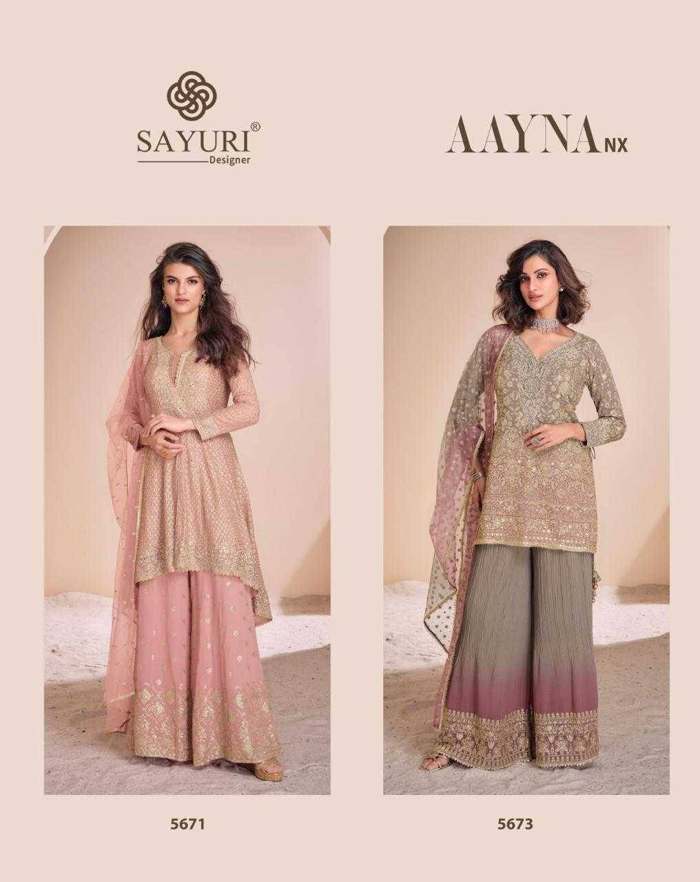 Aayna Nx By Sayuri Designer Sharara Suits Beautiful Fancy Colorful Stylish Party Wear & Occasional Wear Georgette Dresses At Wholesale Price