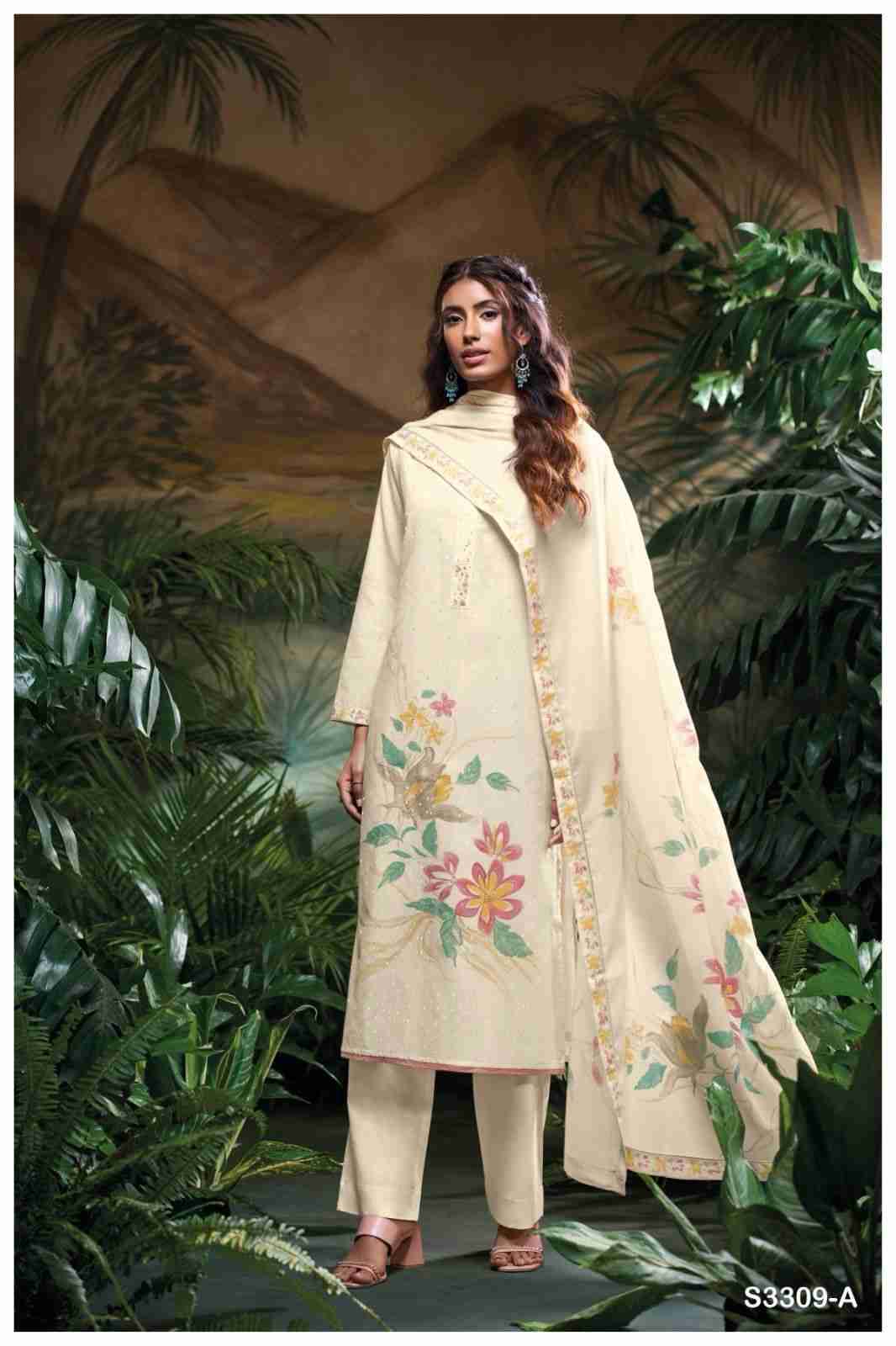 Kasia-3309 By Ganga Fashion 3309-A To 3309-D Series Beautiful Festive Suits Colorful Stylish Fancy Casual Wear & Ethnic Wear Pure Cotton Jacquard Dresses At Wholesale Price