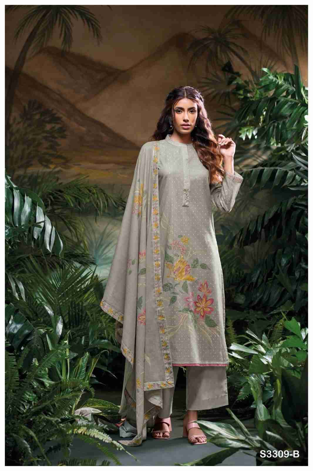 Kasia-3309 By Ganga Fashion 3309-A To 3309-D Series Beautiful Festive Suits Colorful Stylish Fancy Casual Wear & Ethnic Wear Pure Cotton Jacquard Dresses At Wholesale Price