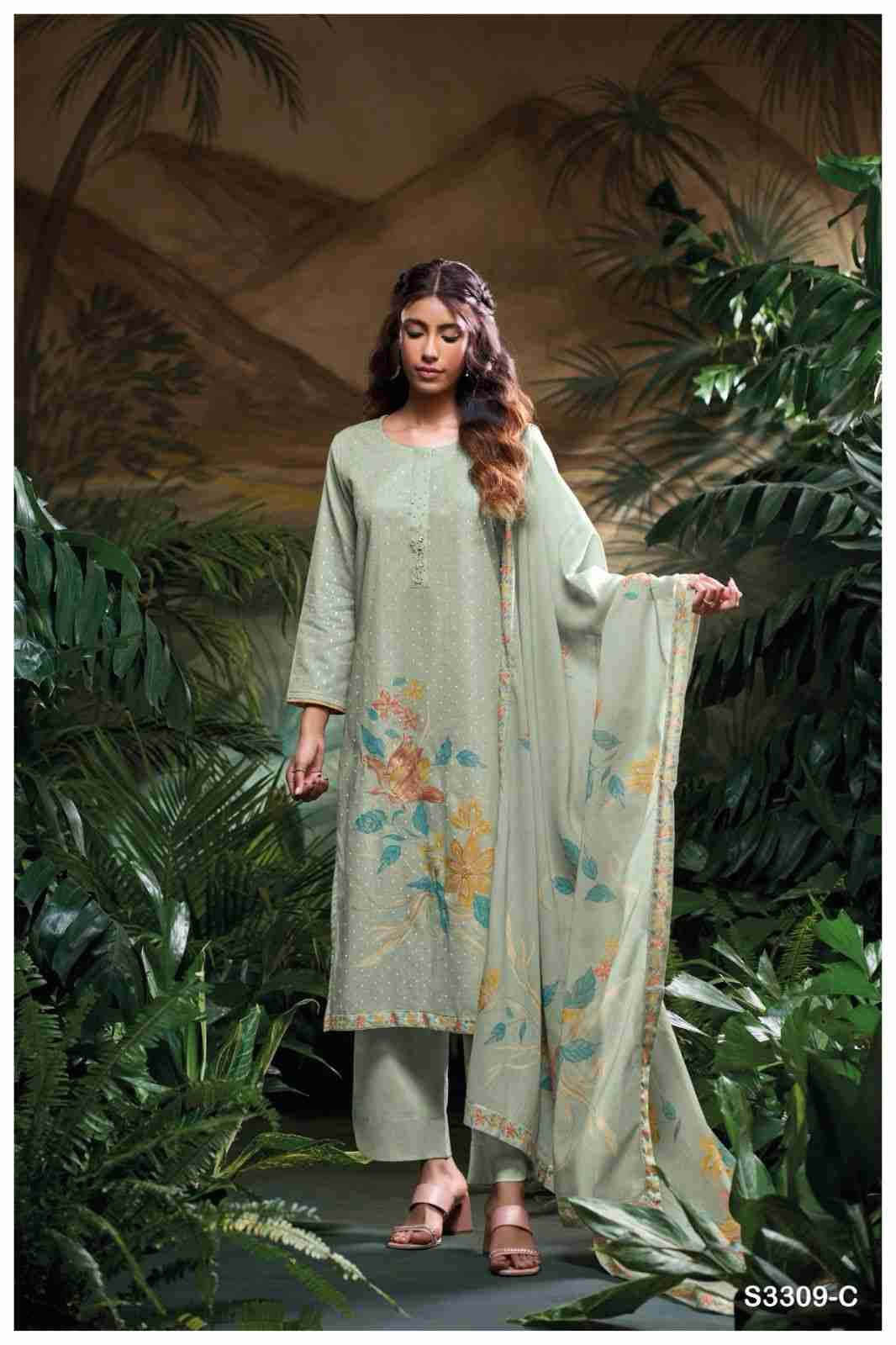 Kasia-3309 By Ganga Fashion 3309-A To 3309-D Series Beautiful Festive Suits Colorful Stylish Fancy Casual Wear & Ethnic Wear Pure Cotton Jacquard Dresses At Wholesale Price