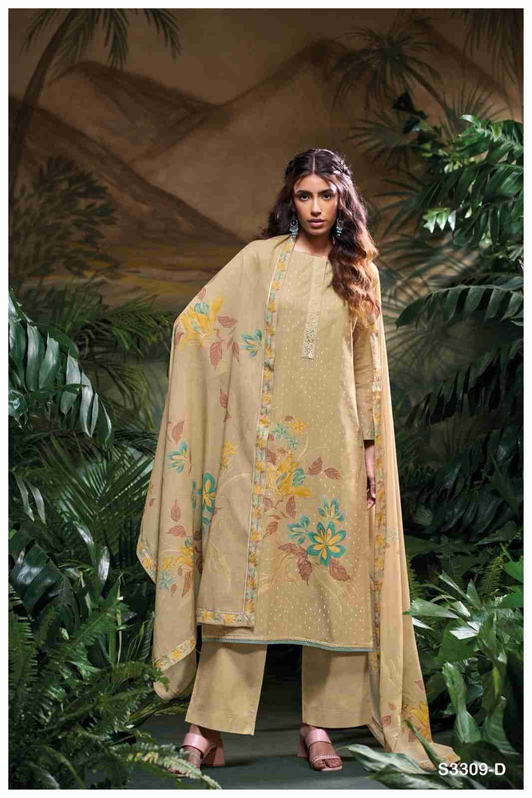 Kasia-3309 By Ganga Fashion 3309-A To 3309-D Series Beautiful Festive Suits Colorful Stylish Fancy Casual Wear & Ethnic Wear Pure Cotton Jacquard Dresses At Wholesale Price