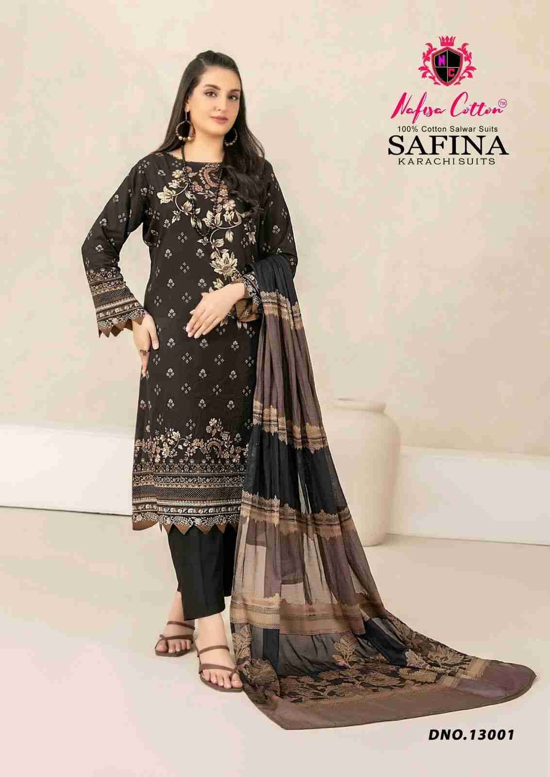 Safina Vol-13 By Nafisa Cotton 13001 To 13006 Series Beautiful Festive Suits Colorful Stylish Fancy Casual Wear & Ethnic Wear Pure Cotton Embroidered Dresses At Wholesale Price
