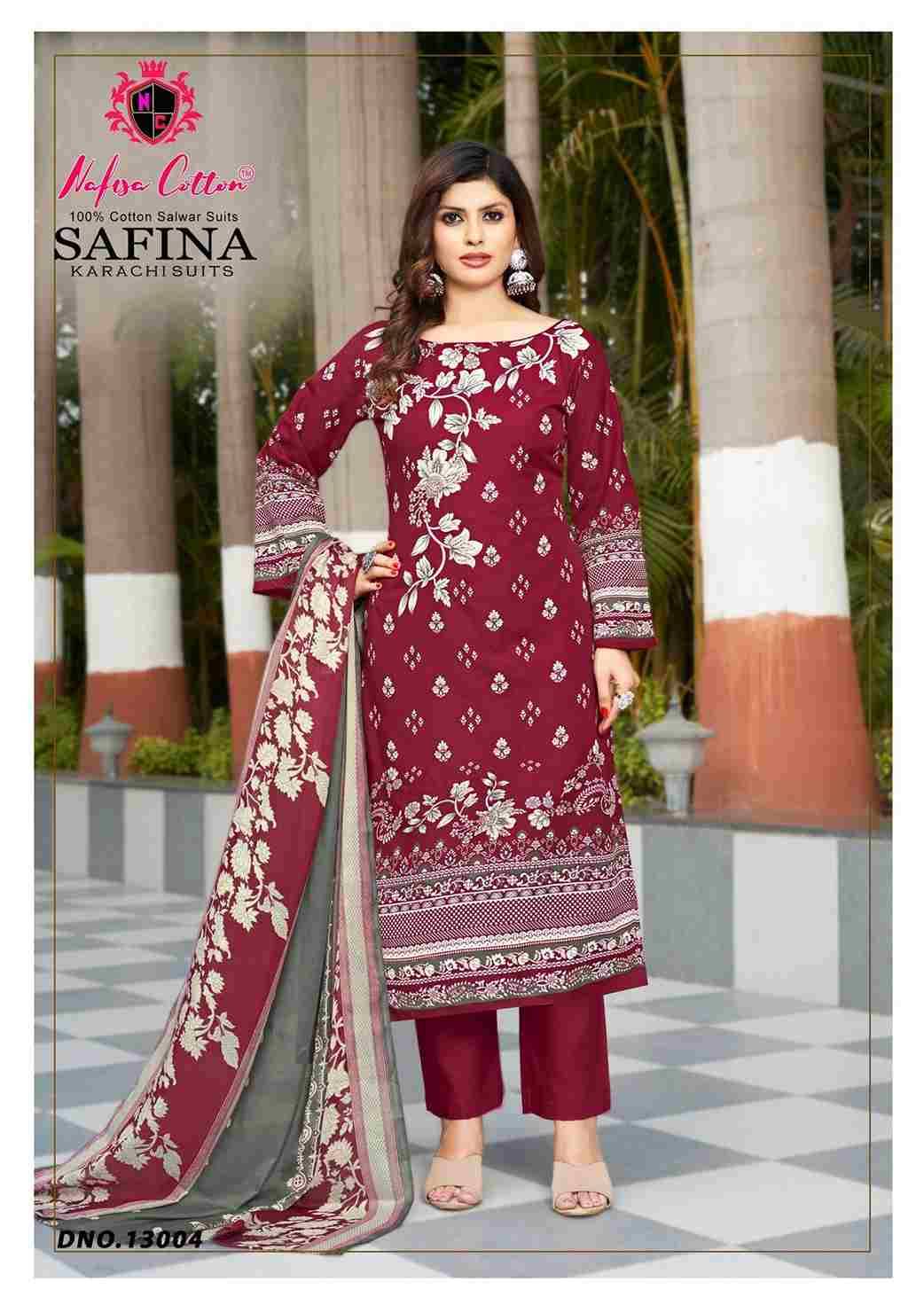 Safina Vol-13 By Nafisa Cotton 13001 To 13006 Series Beautiful Festive Suits Colorful Stylish Fancy Casual Wear & Ethnic Wear Pure Cotton Embroidered Dresses At Wholesale Price