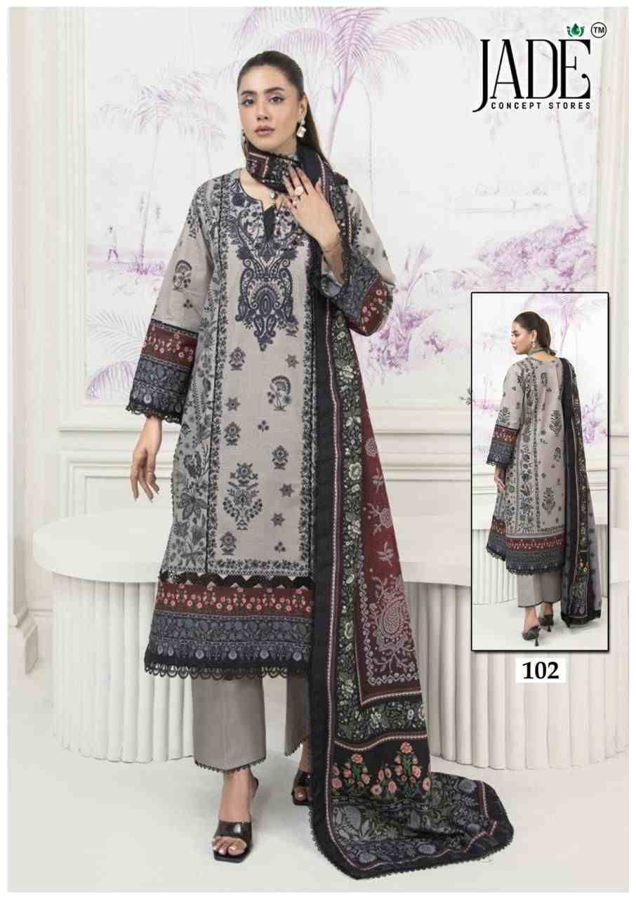 Chevron Vol-11 By Jade 101 To 106 Series Beautiful Festive Suits Colorful Stylish Fancy Casual Wear & Ethnic Wear Pure Lawn Cotton Embroidered Dresses At Wholesale Price