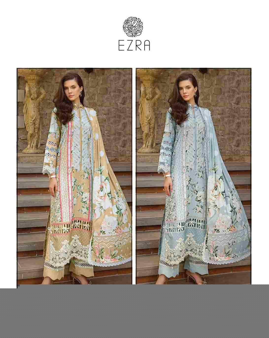 Ezra 1005 Colours Vol-2 By Ezra 1005-C To 1005-D Series Pakistani Suits Beautiful Fancy Colorful Stylish Party Wear & Occasional Wear Pure Cotton Embroidery Dresses At Wholesale Price