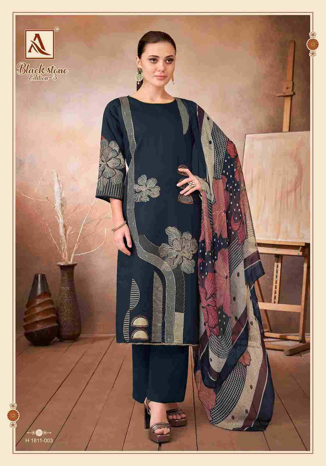 Black Stone Vol-3 By Alok Suit 1811-001 To 1811-004 Series Beautiful Festive Suits Colorful Stylish Fancy Casual Wear & Ethnic Wear Pure Jam Embroidered Dresses At Wholesale Price