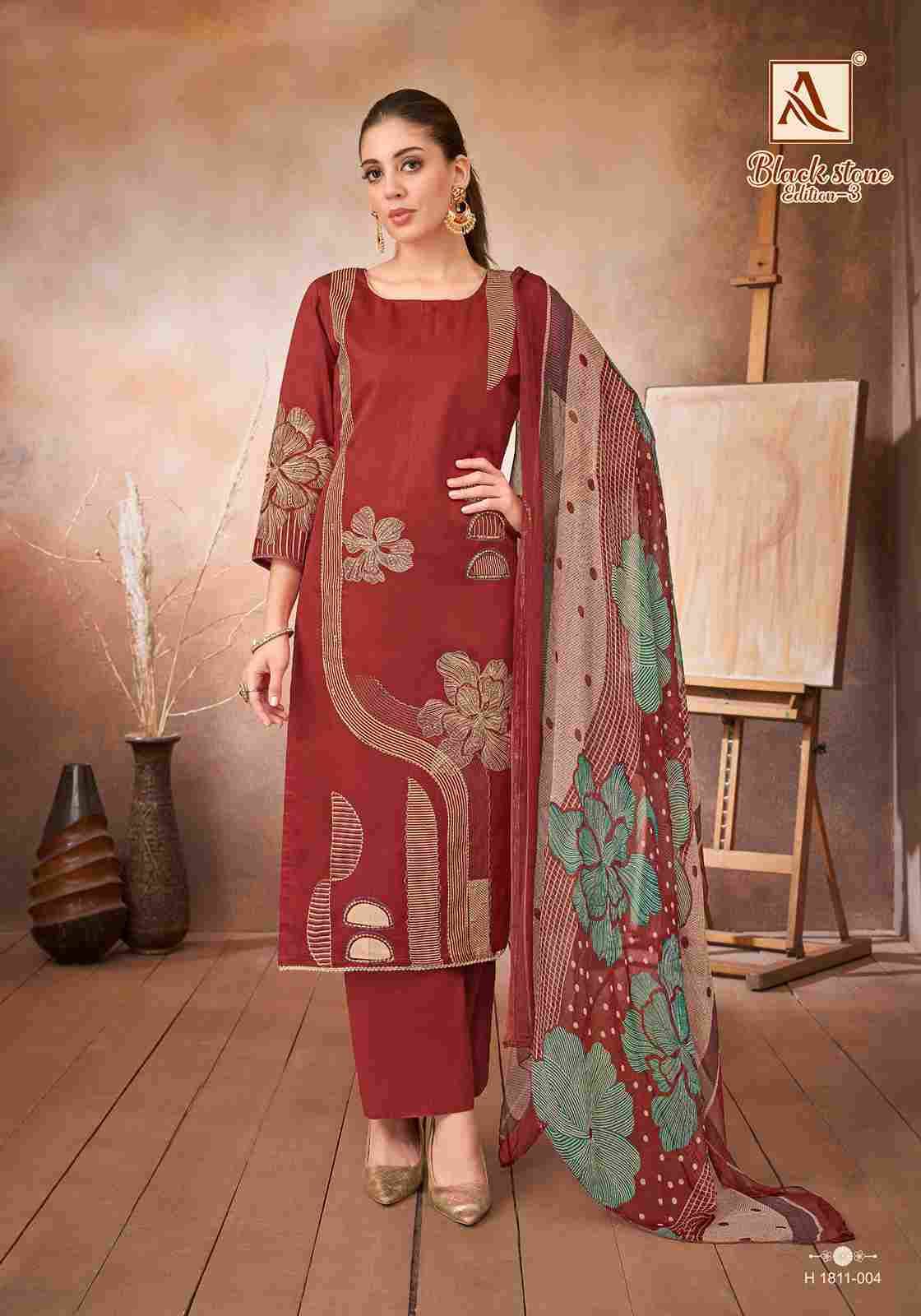 Black Stone Vol-3 By Alok Suit 1811-001 To 1811-004 Series Beautiful Festive Suits Colorful Stylish Fancy Casual Wear & Ethnic Wear Pure Jam Embroidered Dresses At Wholesale Price