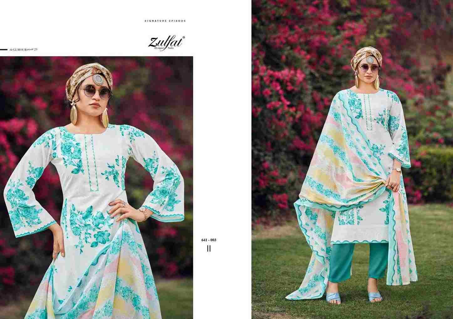 Iconic By Zulfat 641-001 To 641-008 Series Beautiful Festive Suits Stylish Fancy Colorful Casual Wear & Ethnic Wear Pure Cotton Print Dresses At Wholesale Price