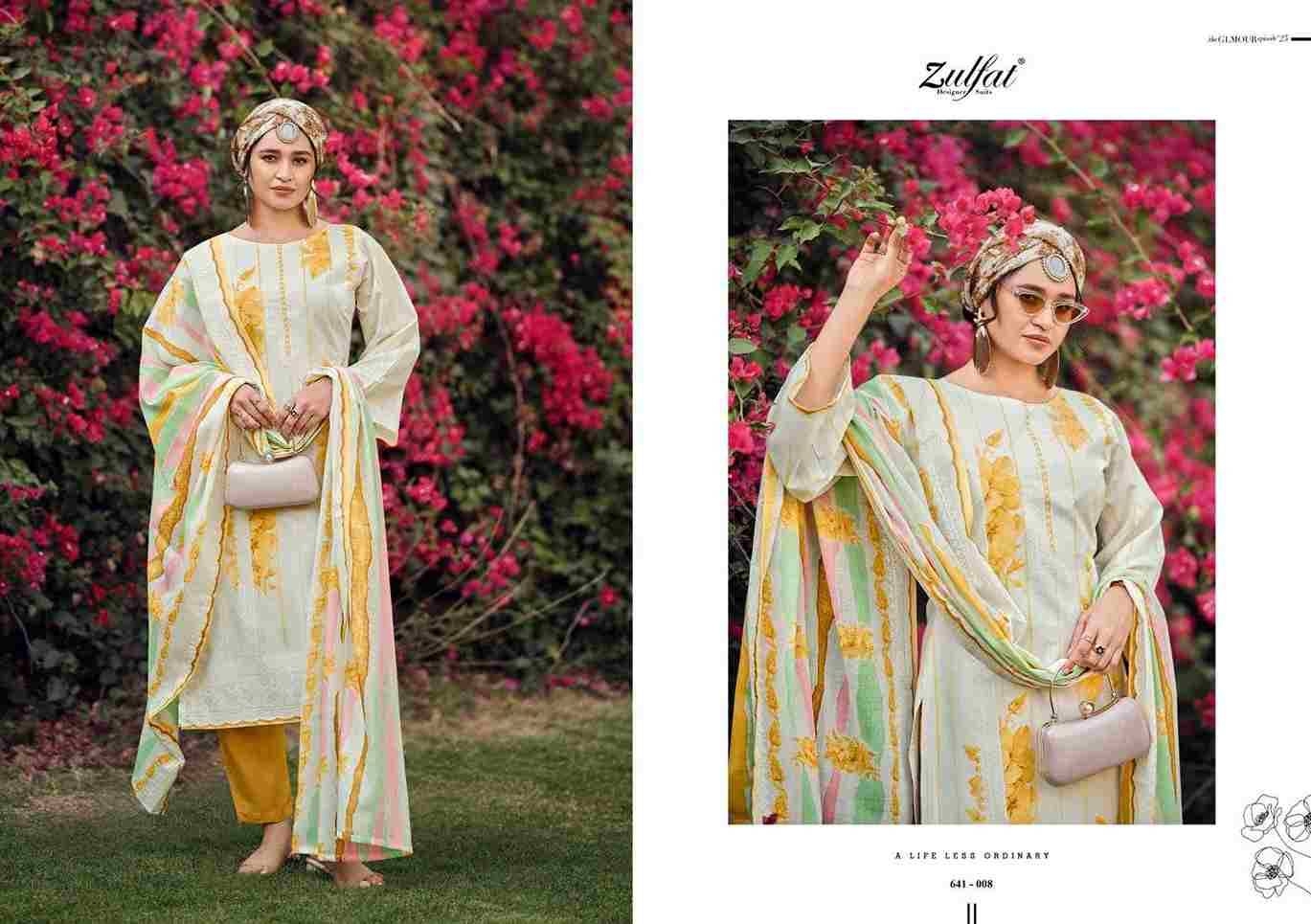 Iconic By Zulfat 641-001 To 641-008 Series Beautiful Festive Suits Stylish Fancy Colorful Casual Wear & Ethnic Wear Pure Cotton Print Dresses At Wholesale Price