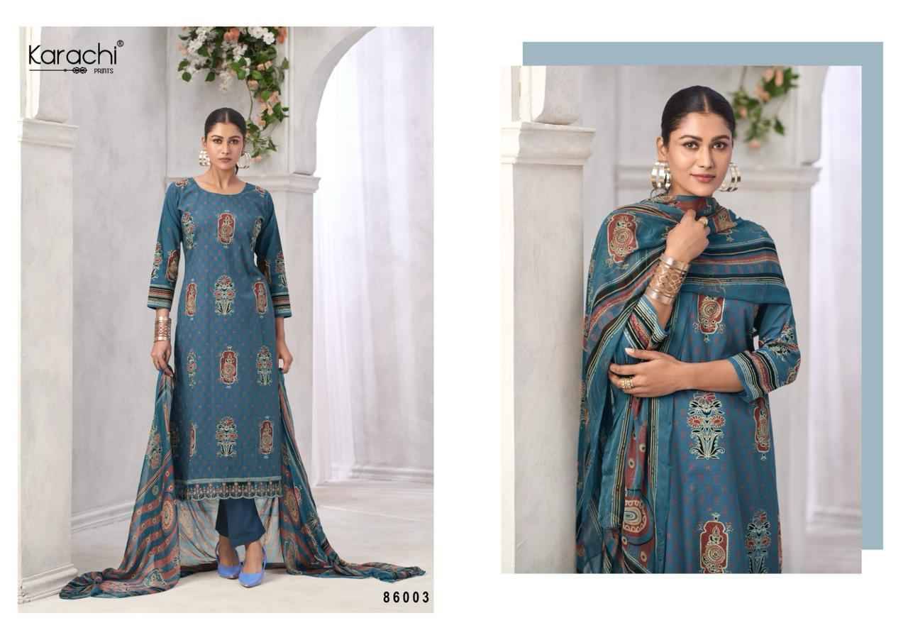 Faiza By Karachi Prints 86001 To 86004 Series Festive Suits Beautiful Fancy Colorful Stylish Party Wear & Occasional Wear Pure Cambric Dresses At Wholesale Price