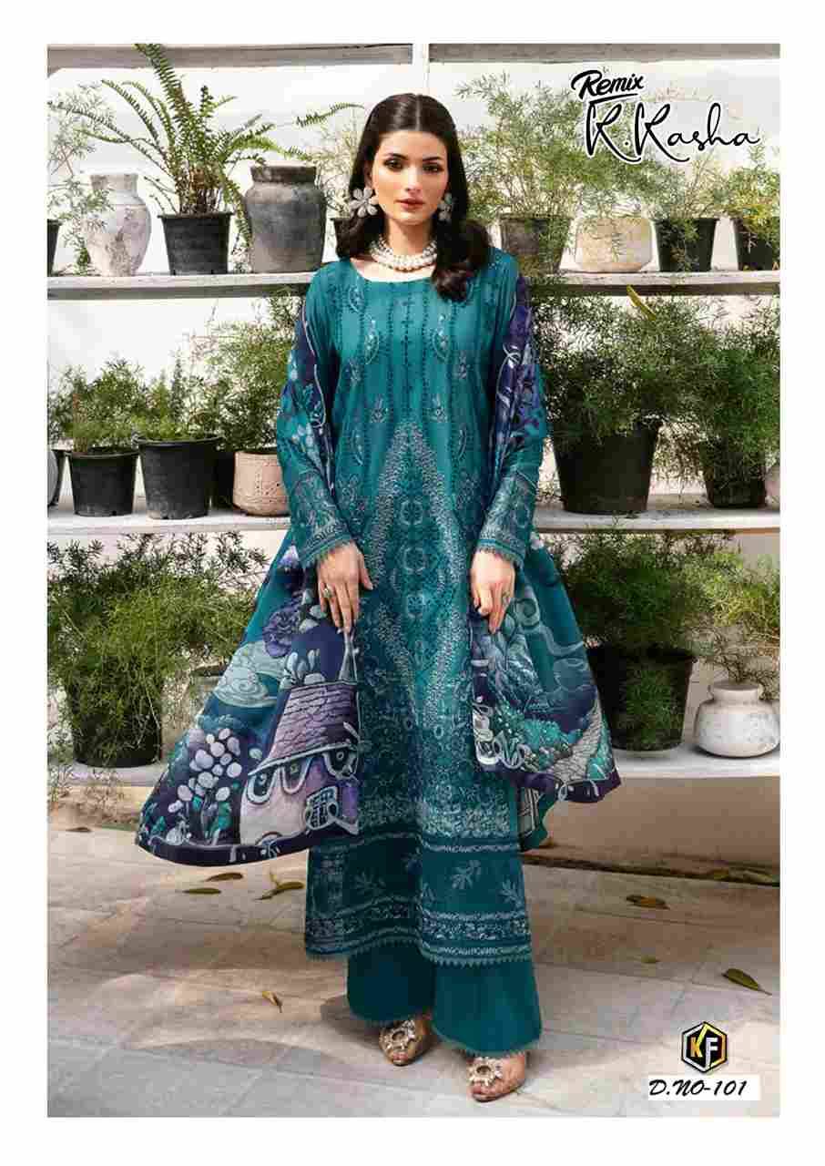K.Kasha Remix By Keval Fab 101 To 106 Series Beautiful Festive Suits Stylish Fancy Colorful Casual Wear & Ethnic Wear Heavy Pure Cotton Print Dresses At Wholesale Price