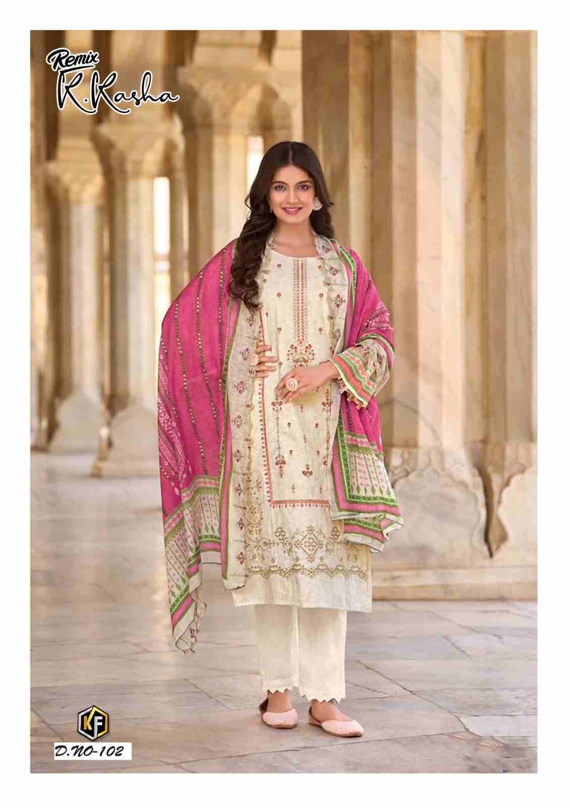 K.Kasha Remix By Keval Fab 101 To 106 Series Beautiful Festive Suits Stylish Fancy Colorful Casual Wear & Ethnic Wear Heavy Pure Cotton Print Dresses At Wholesale Price