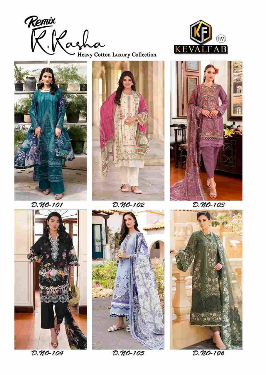 K.Kasha Remix By Keval Fab 101 To 106 Series Beautiful Festive Suits Stylish Fancy Colorful Casual Wear & Ethnic Wear Heavy Pure Cotton Print Dresses At Wholesale Price