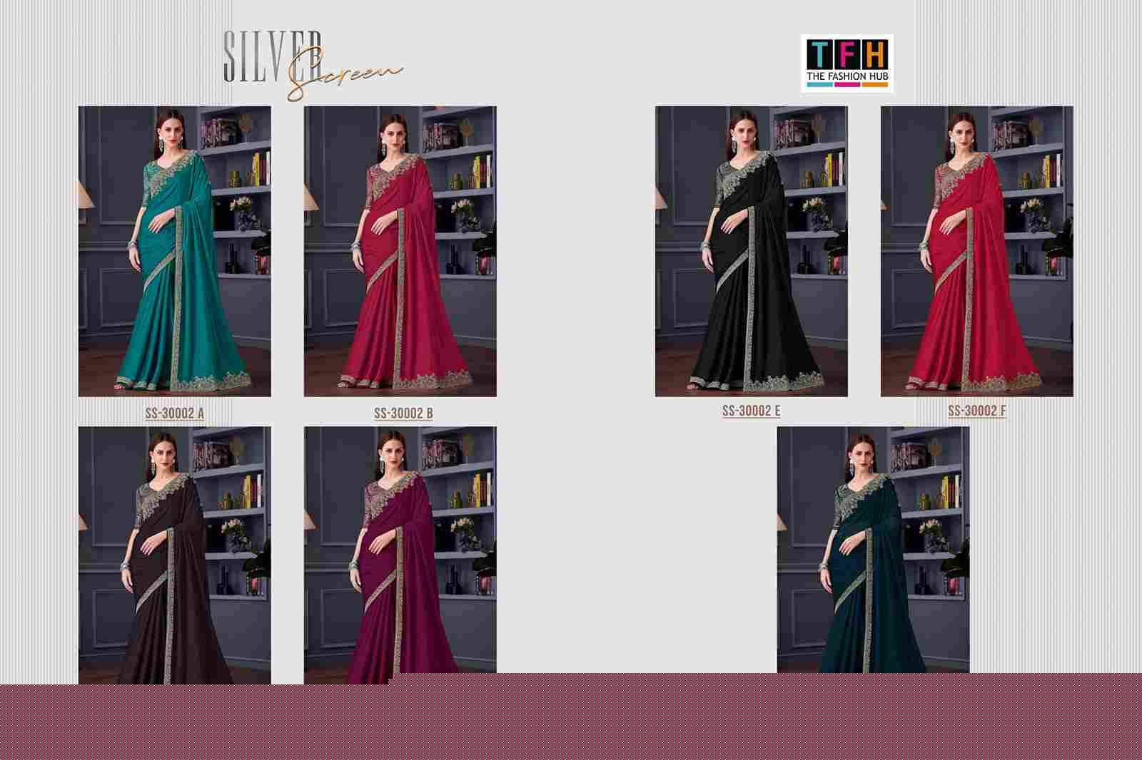 Silver Screen 30002 Colours By TFH 30002 -A To 30002-G Series Indian Traditional Wear Collection Beautiful Stylish Fancy Colorful Party Wear & Occasional Wear Silk Sarees At Wholesale Price
