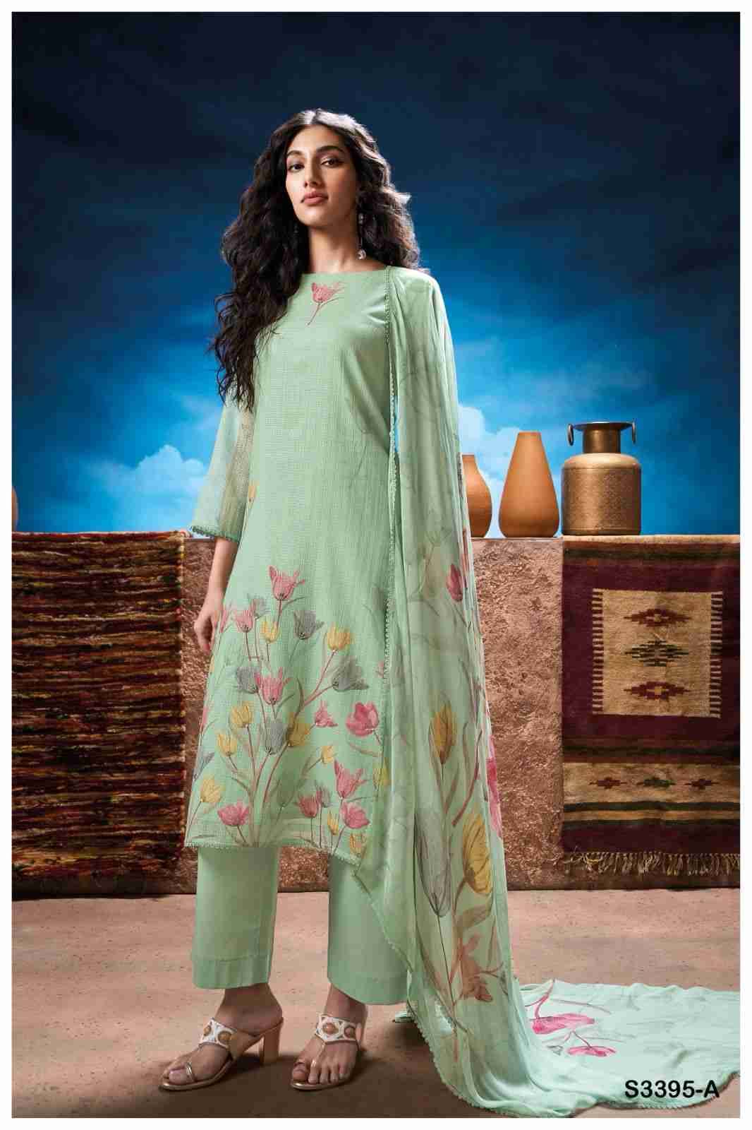Quinlyn-3395 By Ganga Fashion 3395-A To 3395-D Series Beautiful Festive Suits Colorful Stylish Fancy Casual Wear & Ethnic Wear Pure Kota Cotton Print Dresses At Wholesale Price