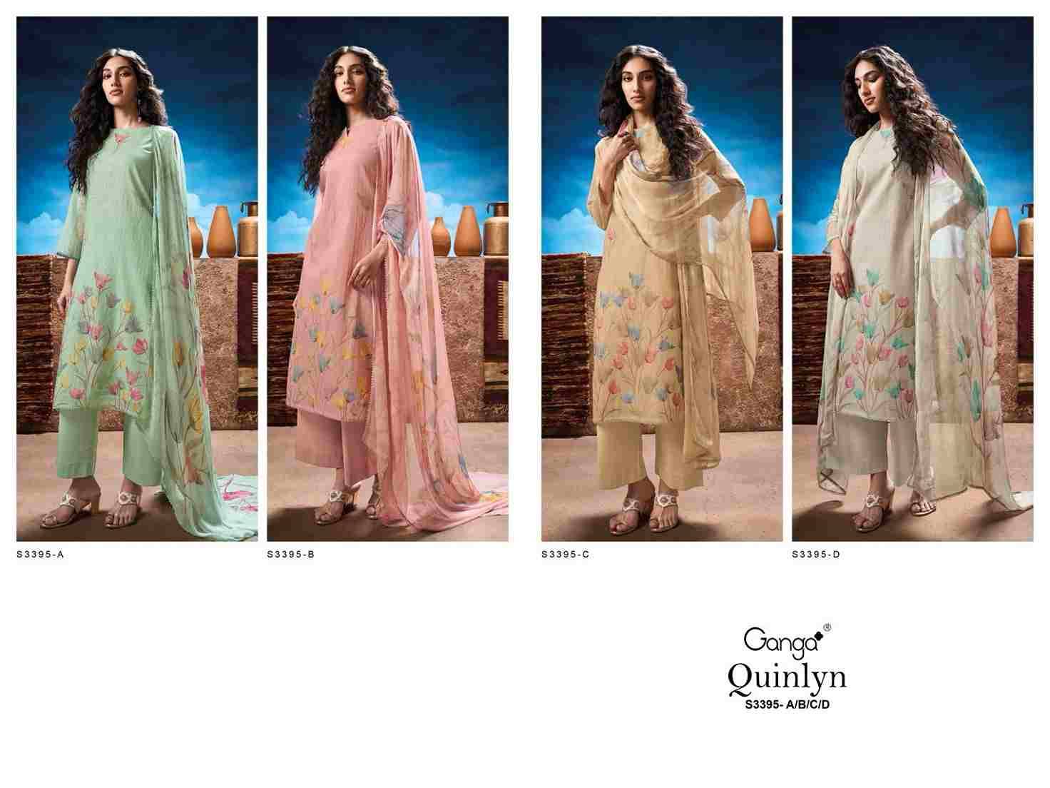 Quinlyn-3395 By Ganga Fashion 3395-A To 3395-D Series Beautiful Festive Suits Colorful Stylish Fancy Casual Wear & Ethnic Wear Pure Kota Cotton Print Dresses At Wholesale Price