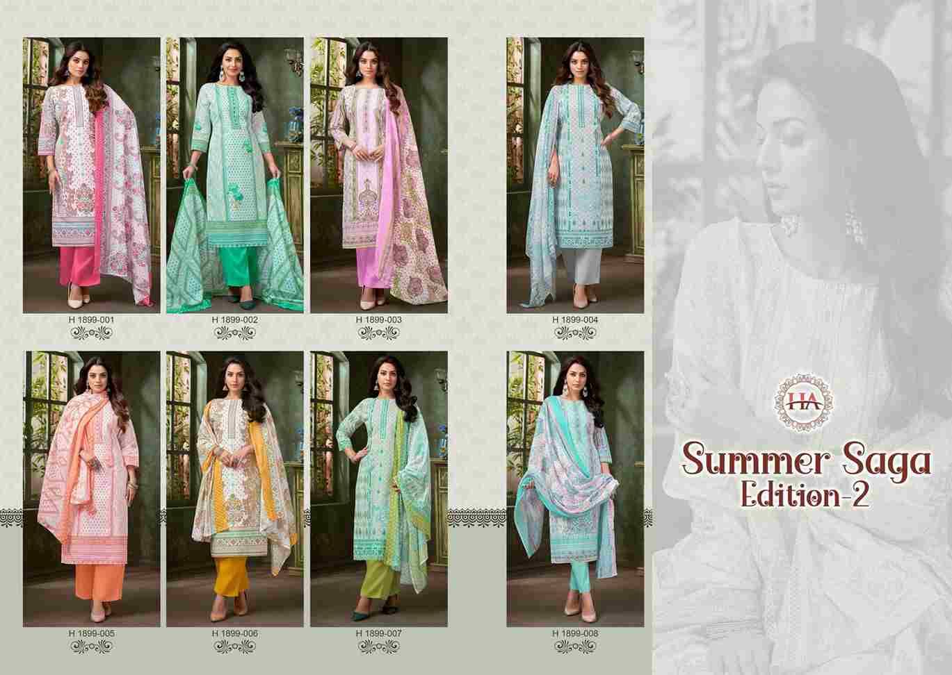 Summer Saga Vol-2 By Harshit Fashion Hub 1899-001 To 1899-008 Series Beautiful Festive Suits Stylish Fancy Colorful Casual Wear & Ethnic Wear Pure Cotton Dresses At Wholesale Price
