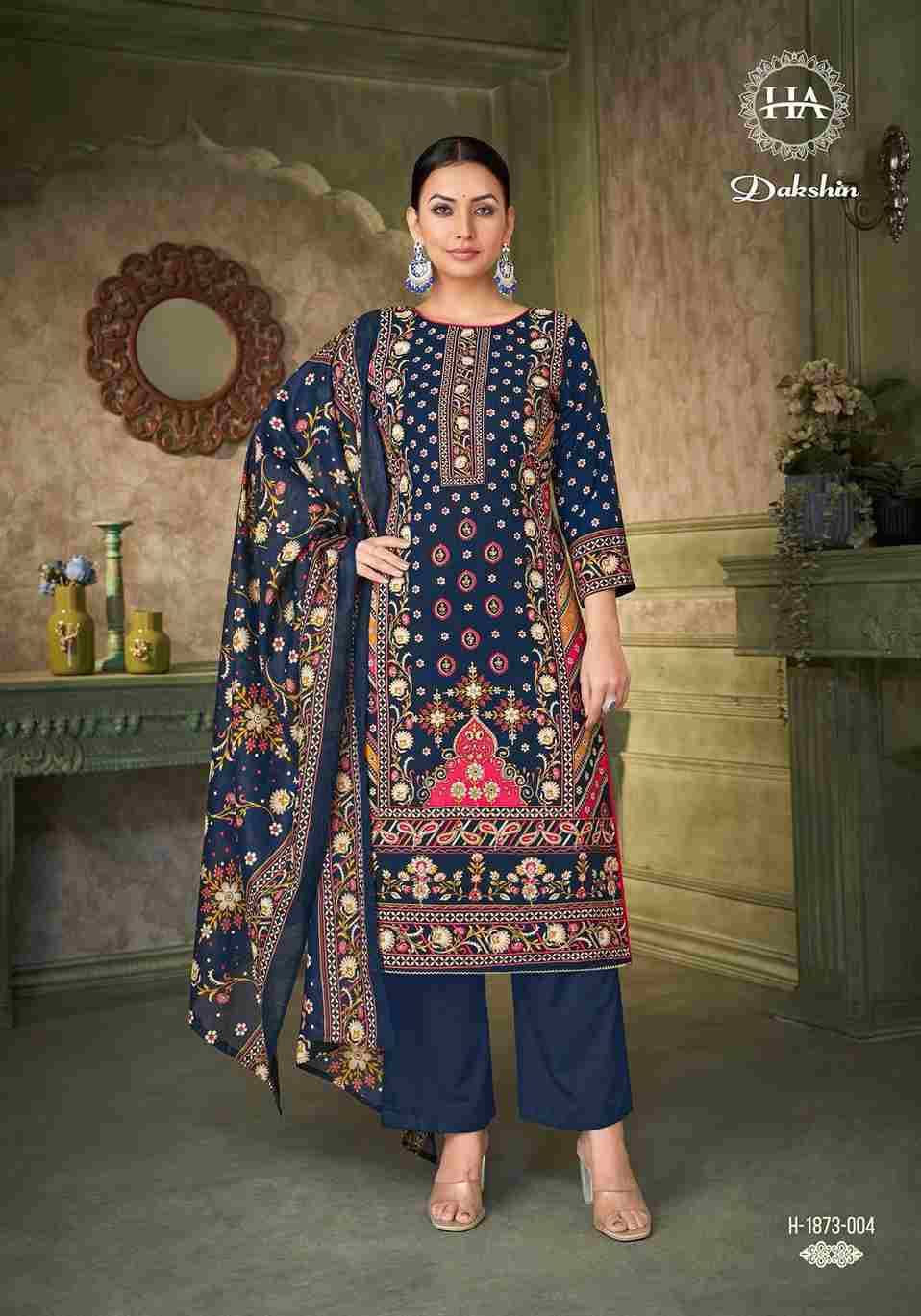 Dakshin By Harshit Fashion Hub 1873-001 To 1873-006 Series Beautiful Festive Suits Stylish Fancy Colorful Casual Wear & Ethnic Wear Pure Viscose Rayon Dresses At Wholesale Price