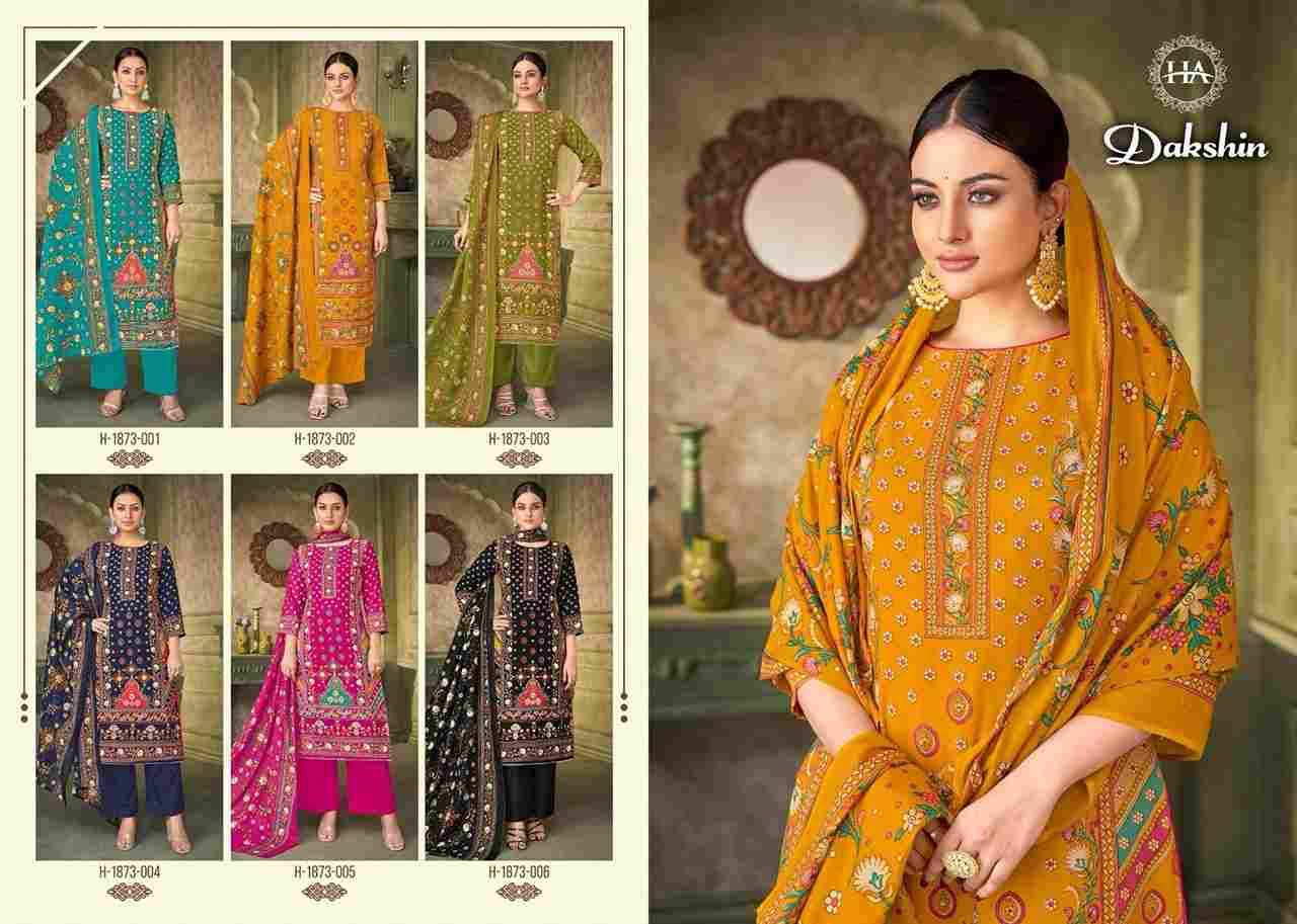 Dakshin By Harshit Fashion Hub 1873-001 To 1873-006 Series Beautiful Festive Suits Stylish Fancy Colorful Casual Wear & Ethnic Wear Pure Viscose Rayon Dresses At Wholesale Price