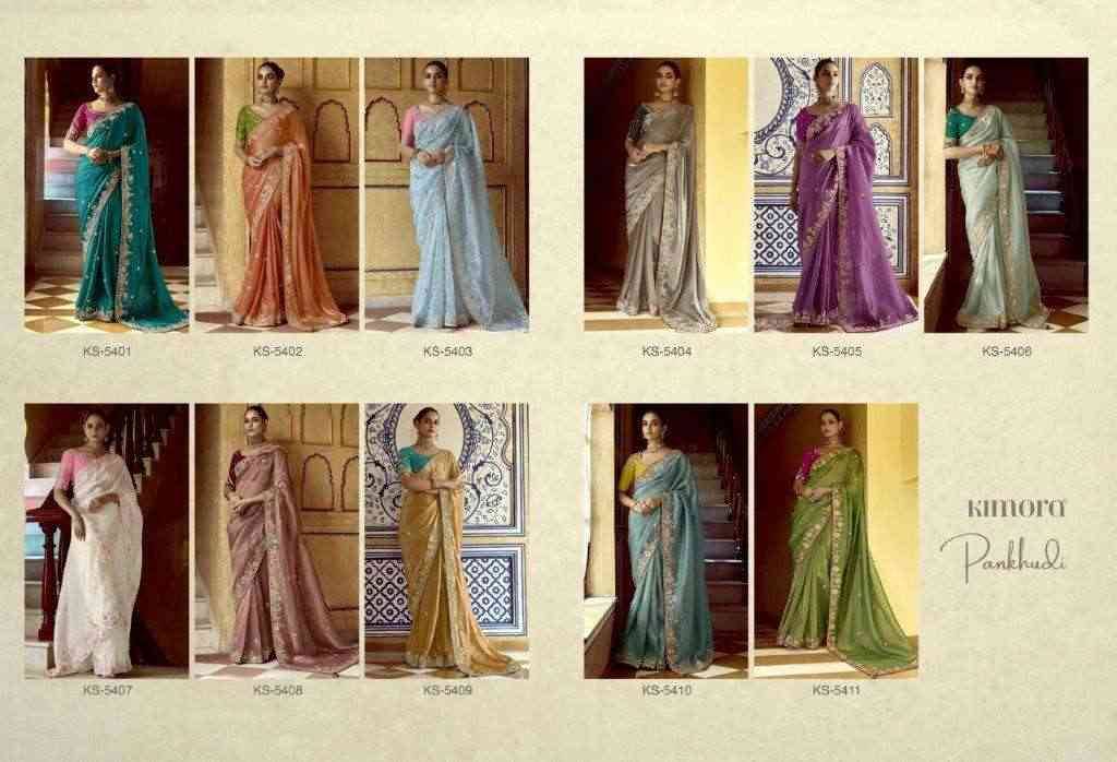 Pankhudi By Kimora Fashion 5401 To 5411 Series Indian Traditional Wear Collection Beautiful Stylish Fancy Colorful Party Wear & Occasional Wear Fancy Sarees At Wholesale Price