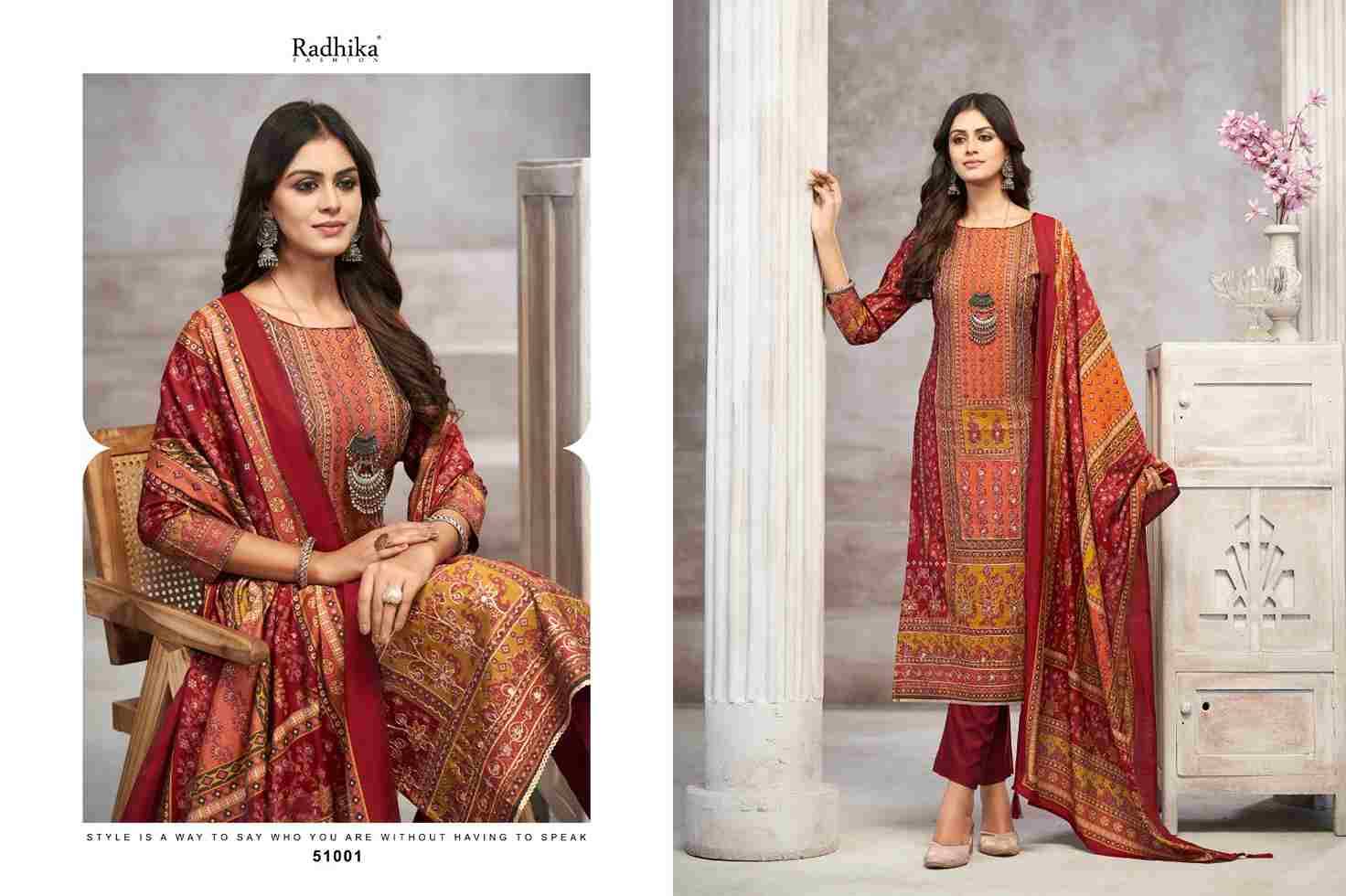 Beauty Silk By Azara 51001 To 51004 Series Beautiful Festive Suits Stylish Fancy Colorful Casual Wear & Ethnic Wear Muslin Print Dresses At Wholesale Price