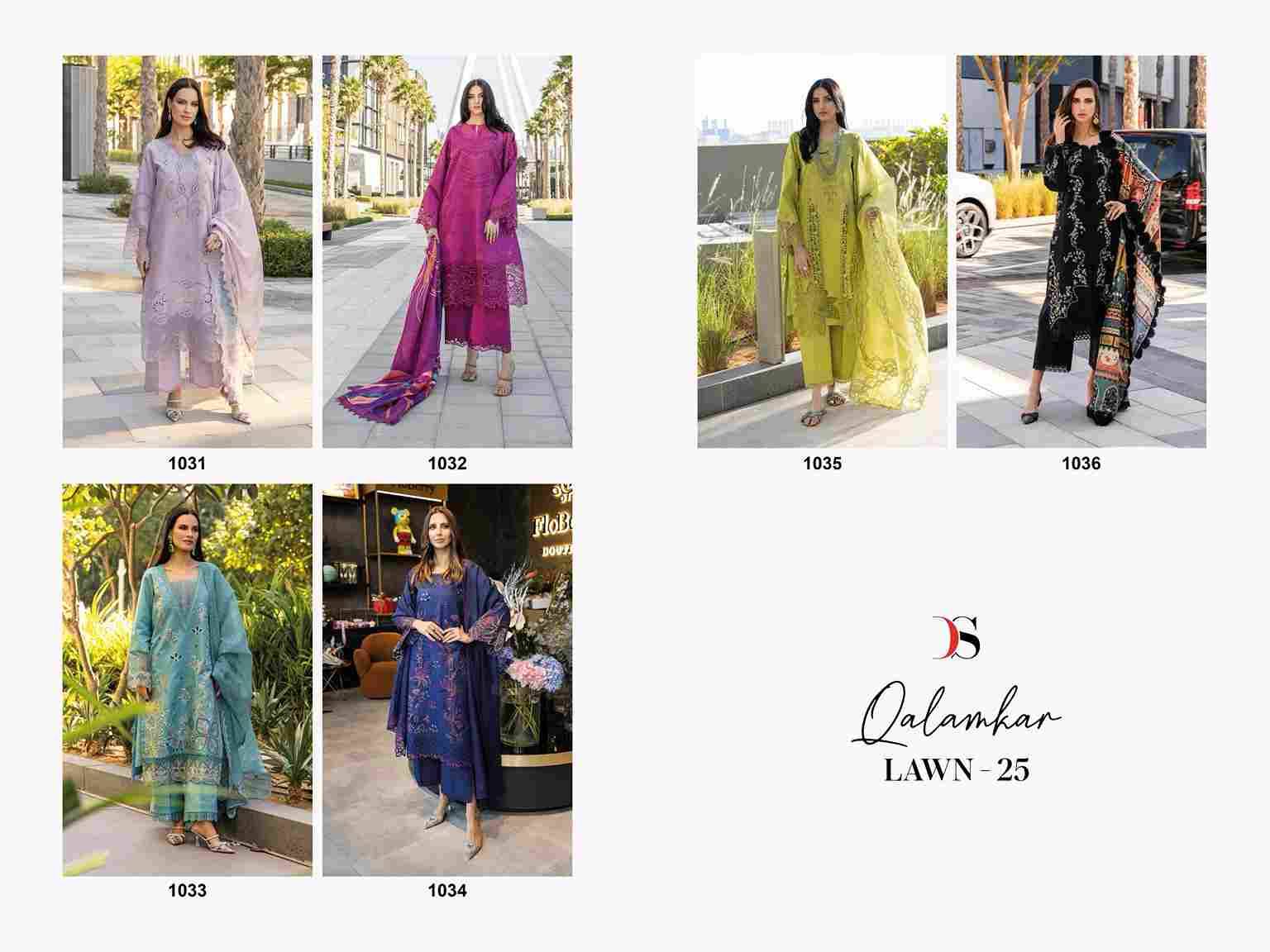 Qalamkar Lawn-25 By Deepsy Suits 1031 To 1036 Series Designer Pakistani Suits Beautiful Stylish Fancy Colorful Party Wear & Occasional Wear Pure Cotton Embroidered Dresses At Wholesale Price