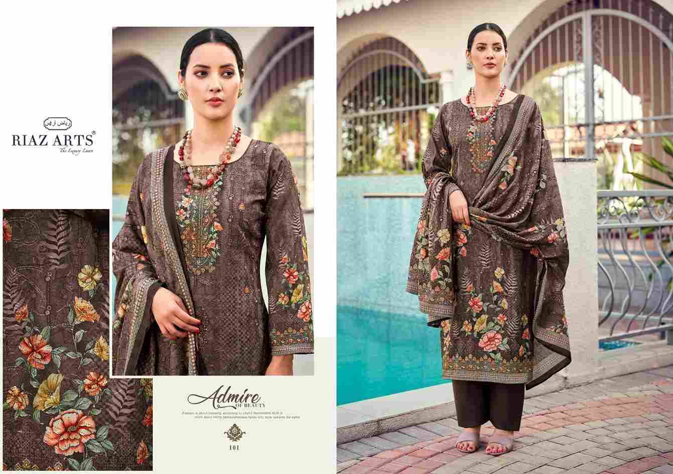 Anvika By Riaz Arts 101 To 104 Series Beautiful Festive Suits Stylish Fancy Colorful Casual Wear & Ethnic Wear Pure Cotton Print Dresses At Wholesale Price