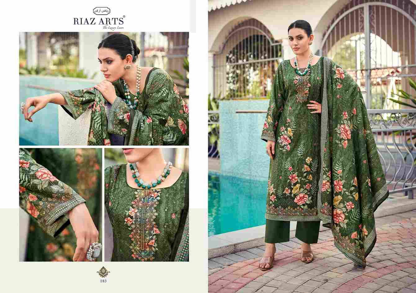 Anvika By Riaz Arts 101 To 104 Series Beautiful Festive Suits Stylish Fancy Colorful Casual Wear & Ethnic Wear Pure Cotton Print Dresses At Wholesale Price